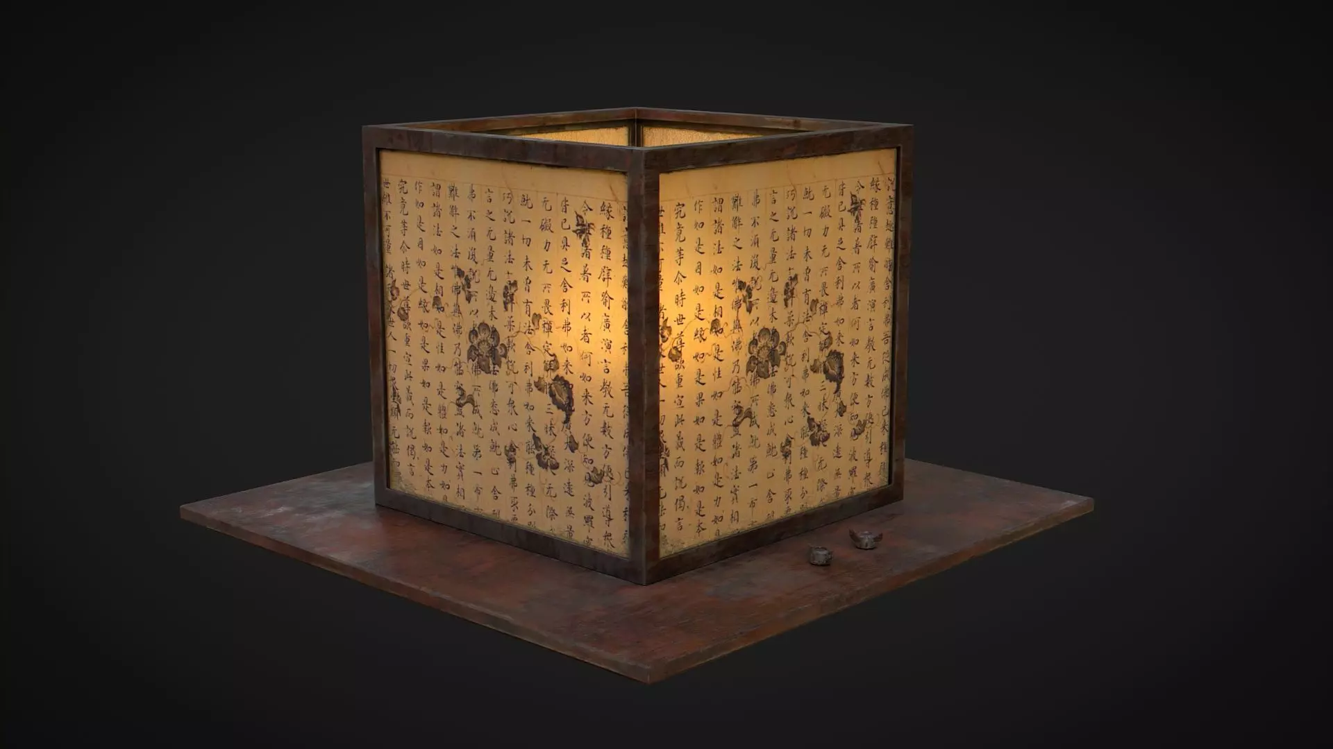 Lantern Low-poly 3D model_0