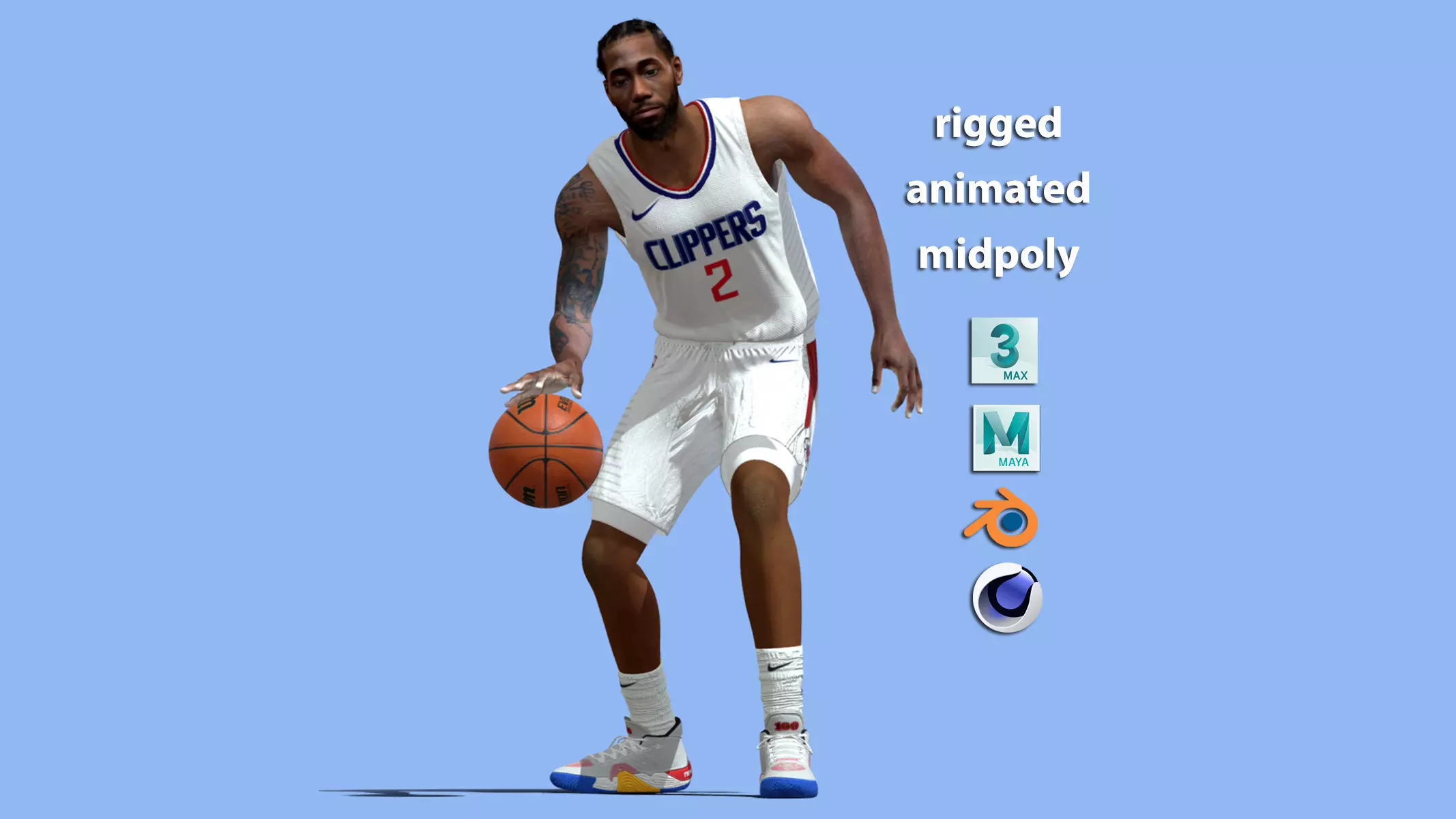 3D Rigged Kawhi Leonard Los Angeles Clippers 3D model 3D model
