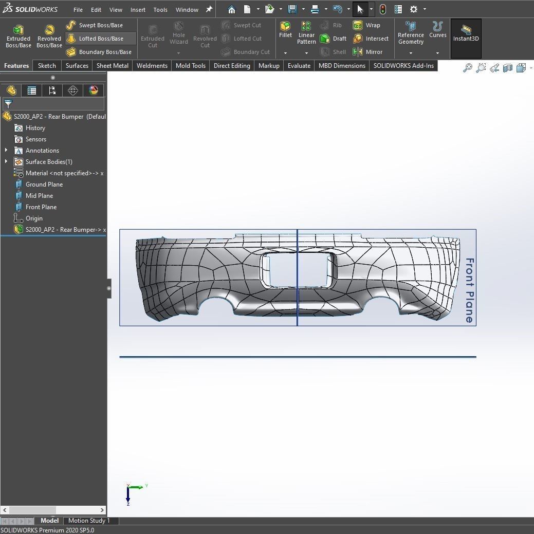 S2000 AP2 Rear Bumper Exterior Surface Model - 3D Laser-Scanned 3D model_5