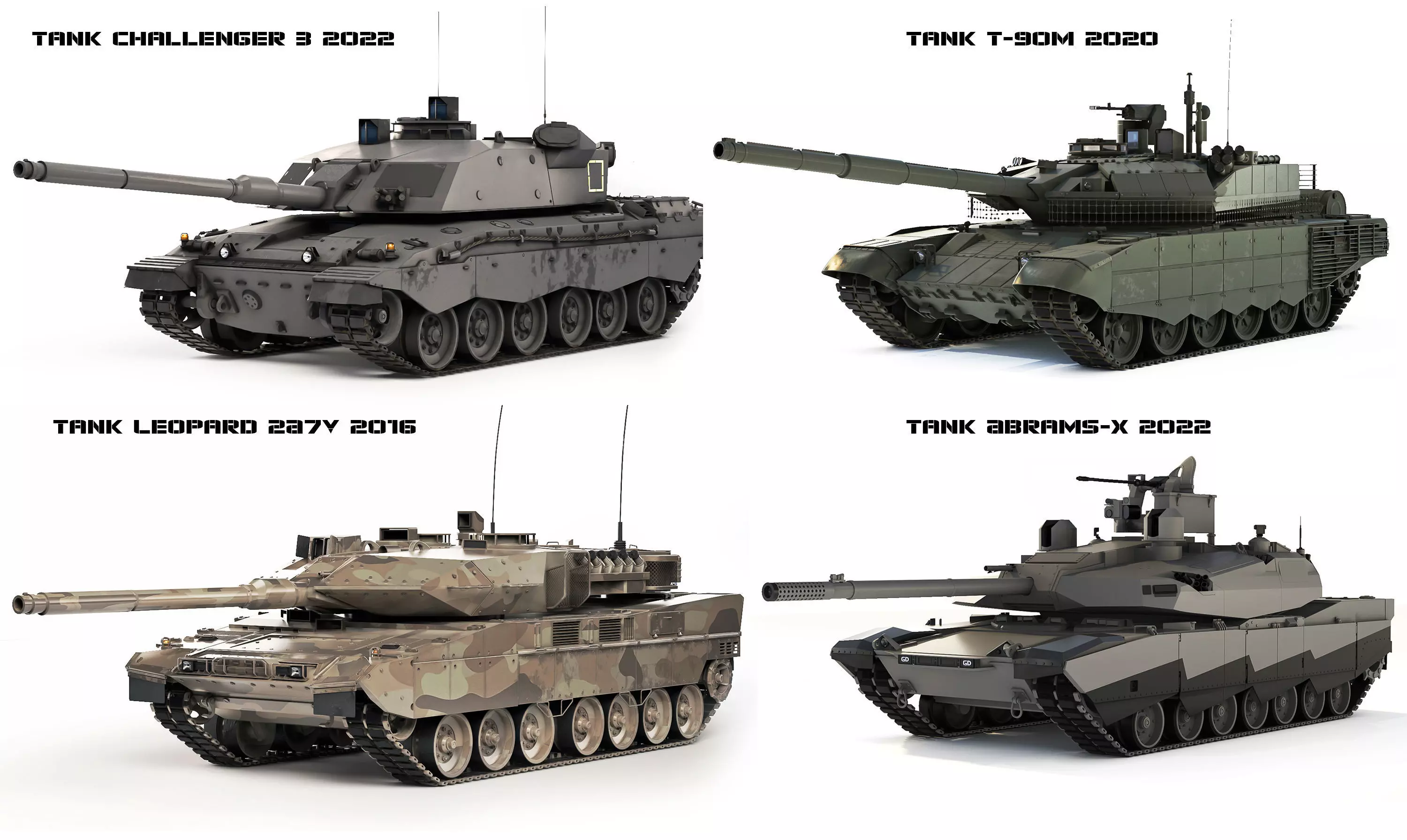 Collection of modern models of main battle tanks _0