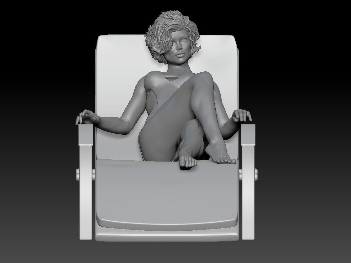 NEW BEACH GIRL CHAIR 3D print model_4