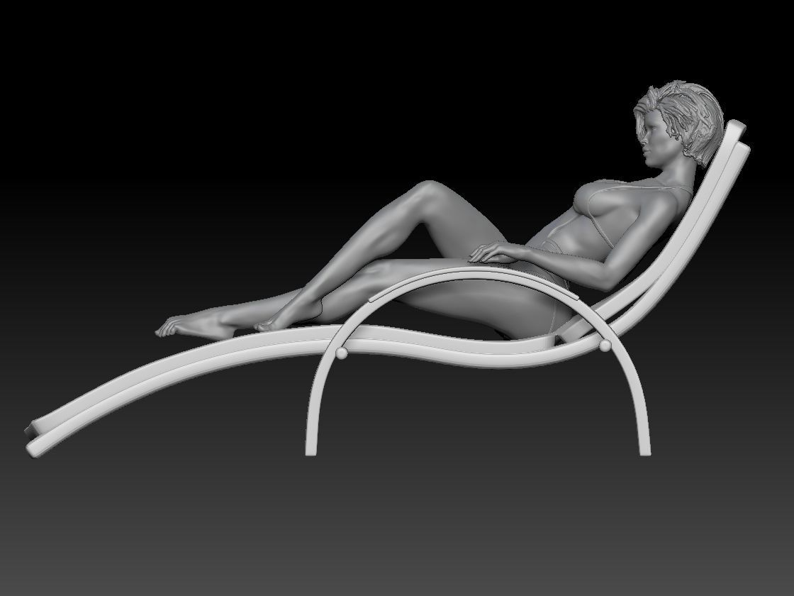 NEW BEACH GIRL CHAIR 3D print model_1