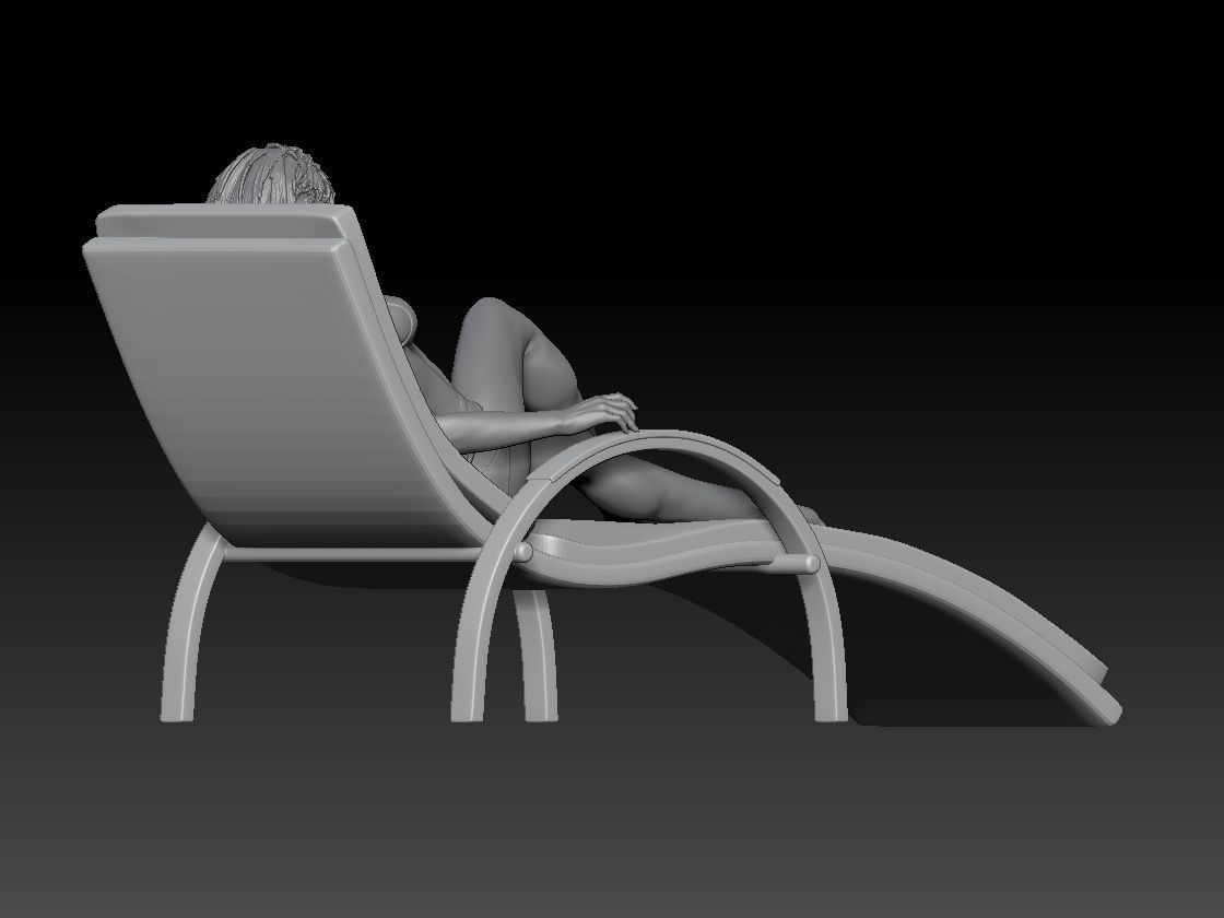 NEW BEACH GIRL CHAIR 3D print model_2