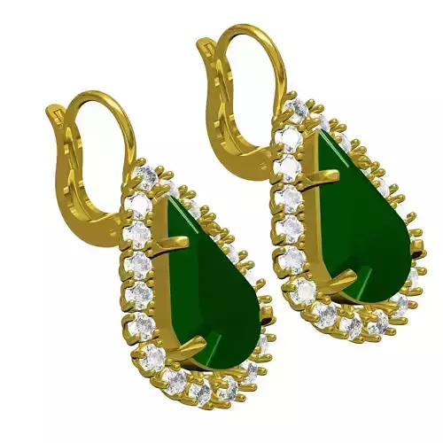 Emerald Green Pear Drop Earring