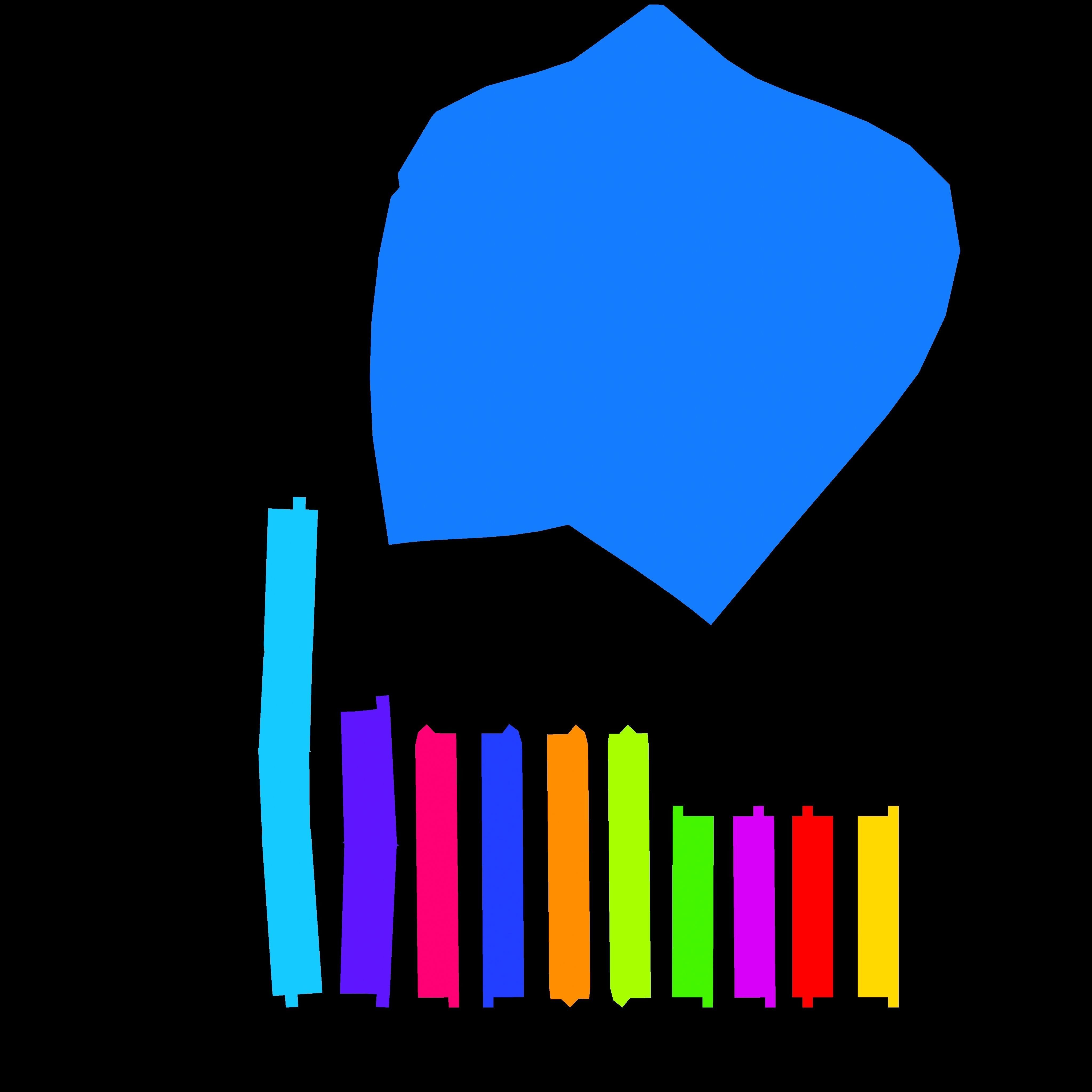 Lowpoly modular corner stair Low-poly 3D model_8