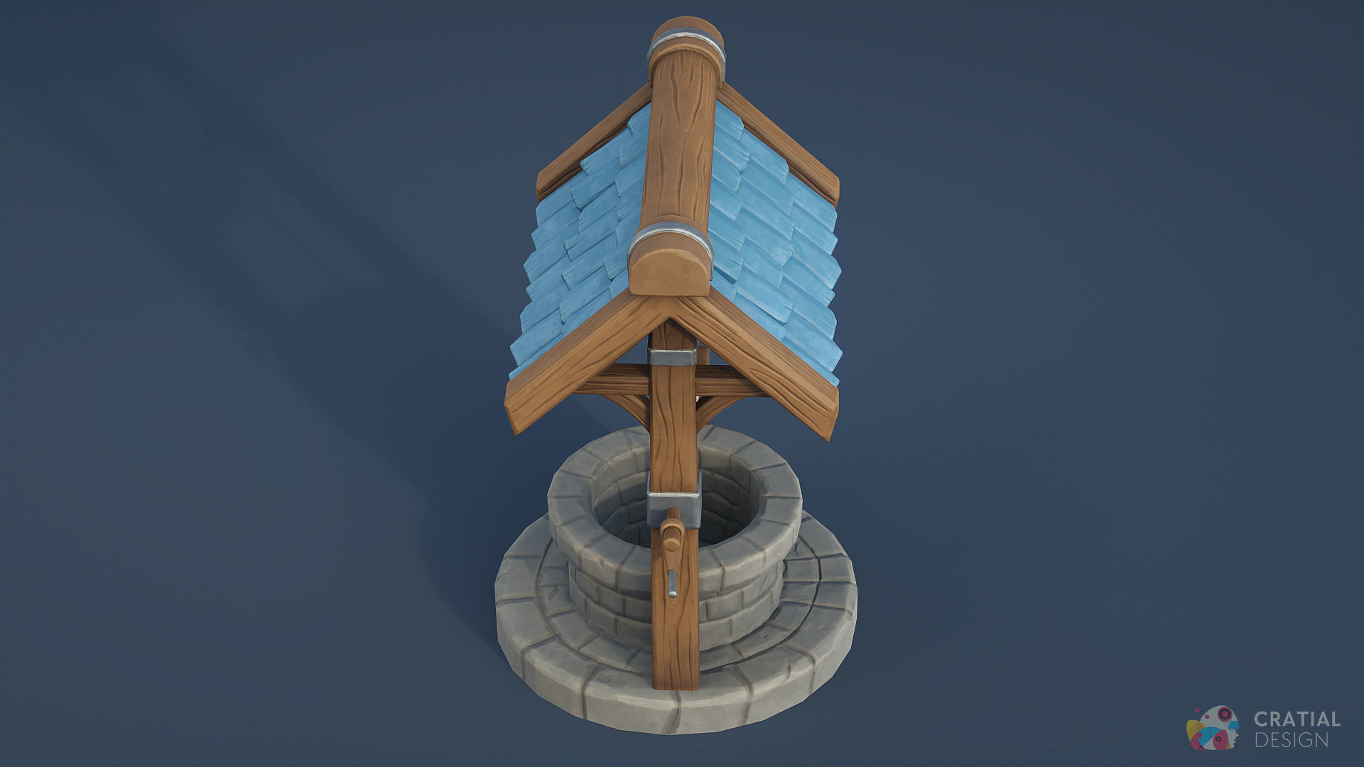 Stylized Well Low-poly 3D model_7