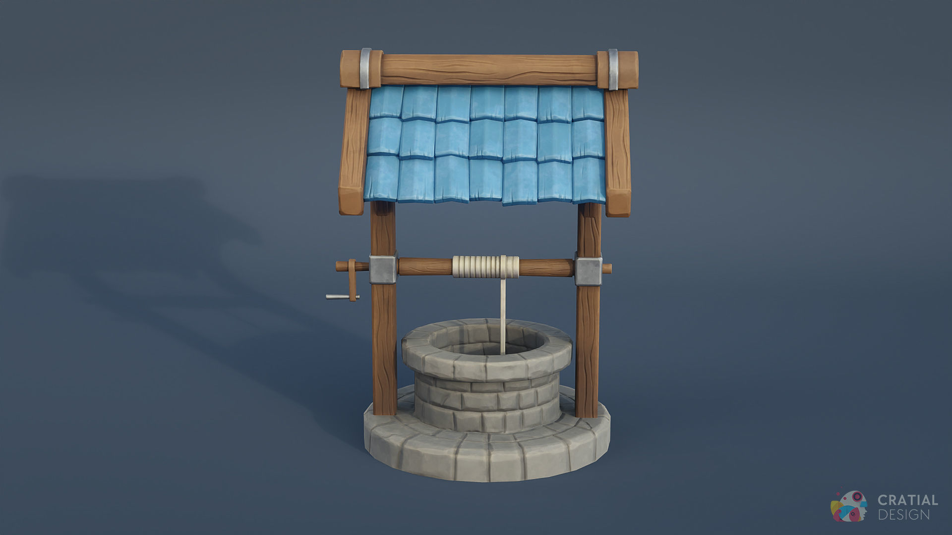 Stylized Well Low-poly 3D model_1