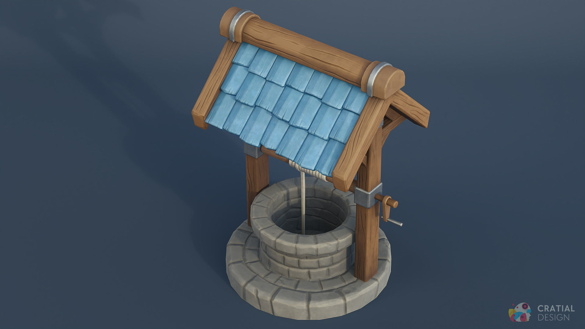 Stylized Well Low-poly 3D model_5