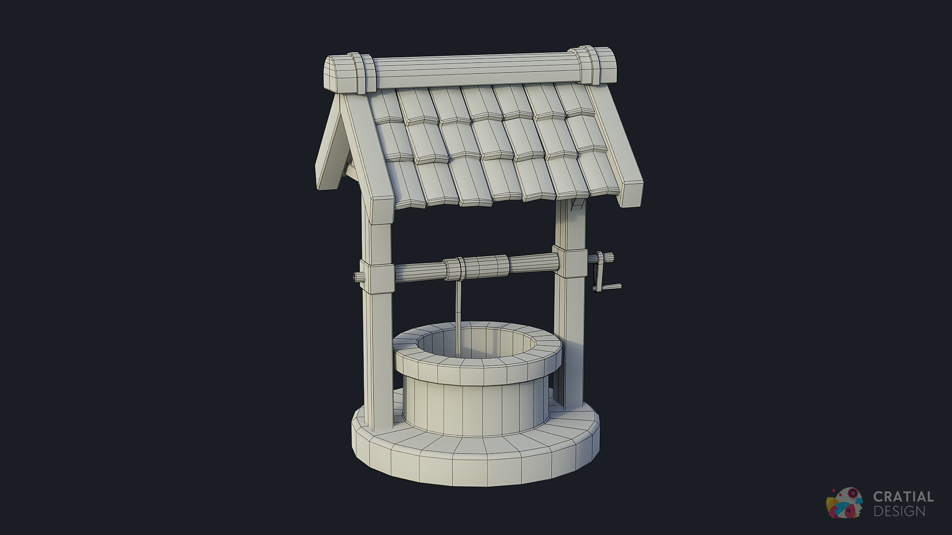 Stylized Well Low-poly 3D model_8