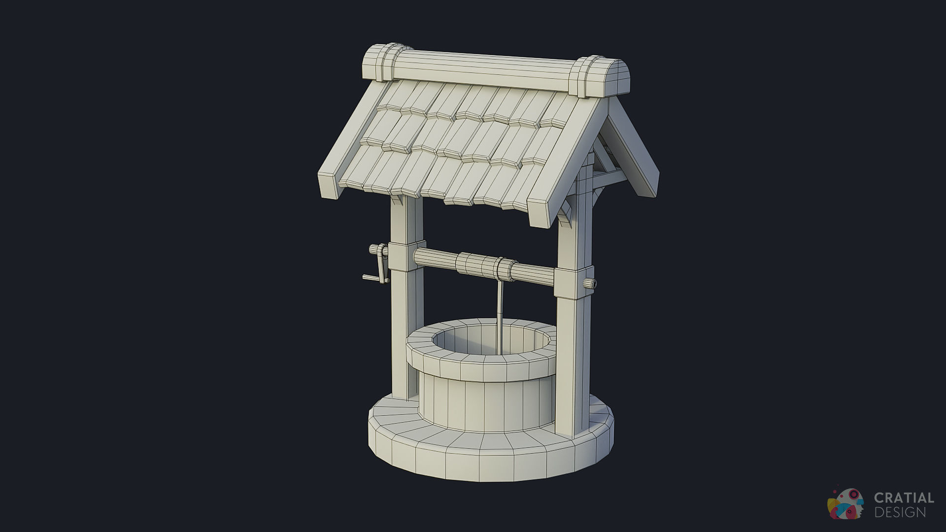 Stylized Well Low-poly 3D model_9