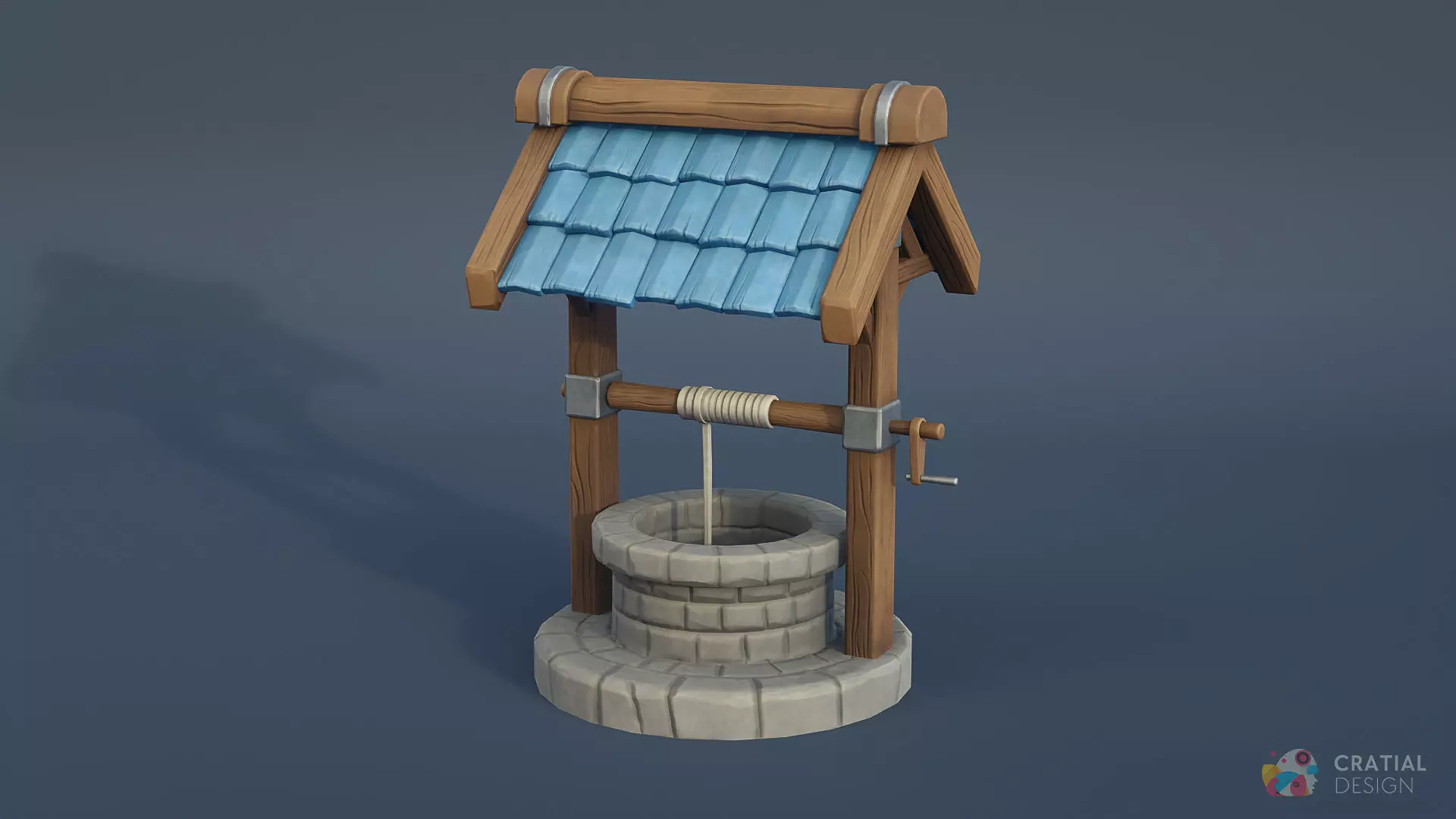 Stylized Well Low-poly 3D model_0