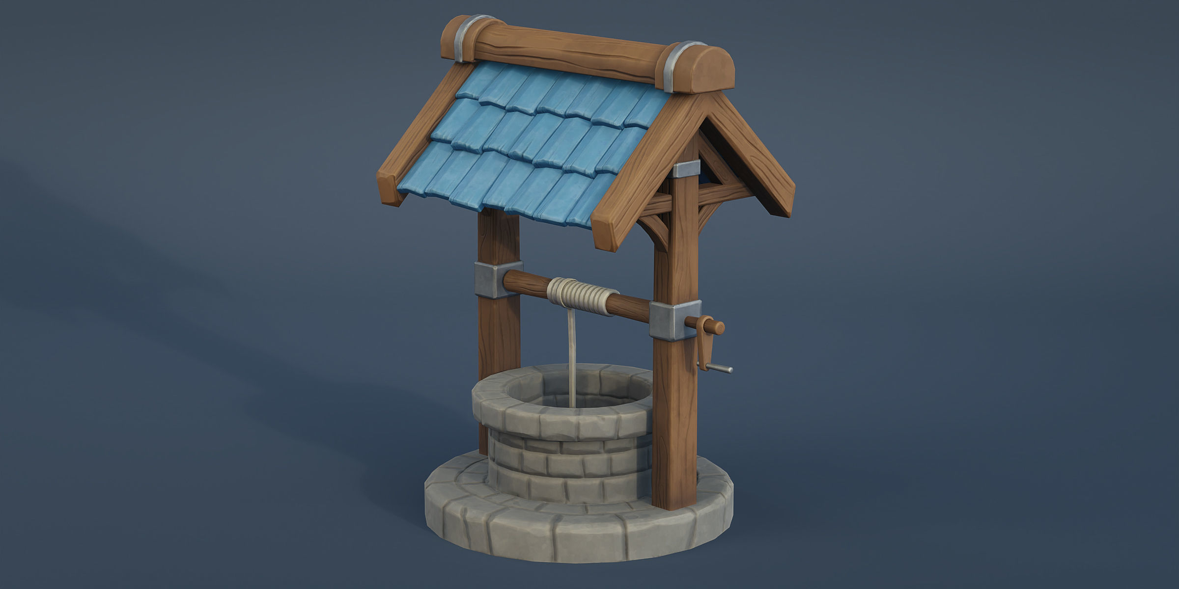 Stylized Well Low-poly 3D model_6