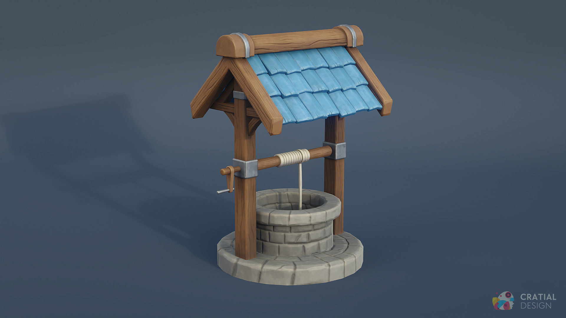 Stylized Well Low-poly 3D model_4