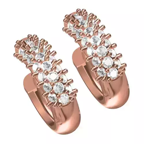 Unique Moissanite Hoop Earring