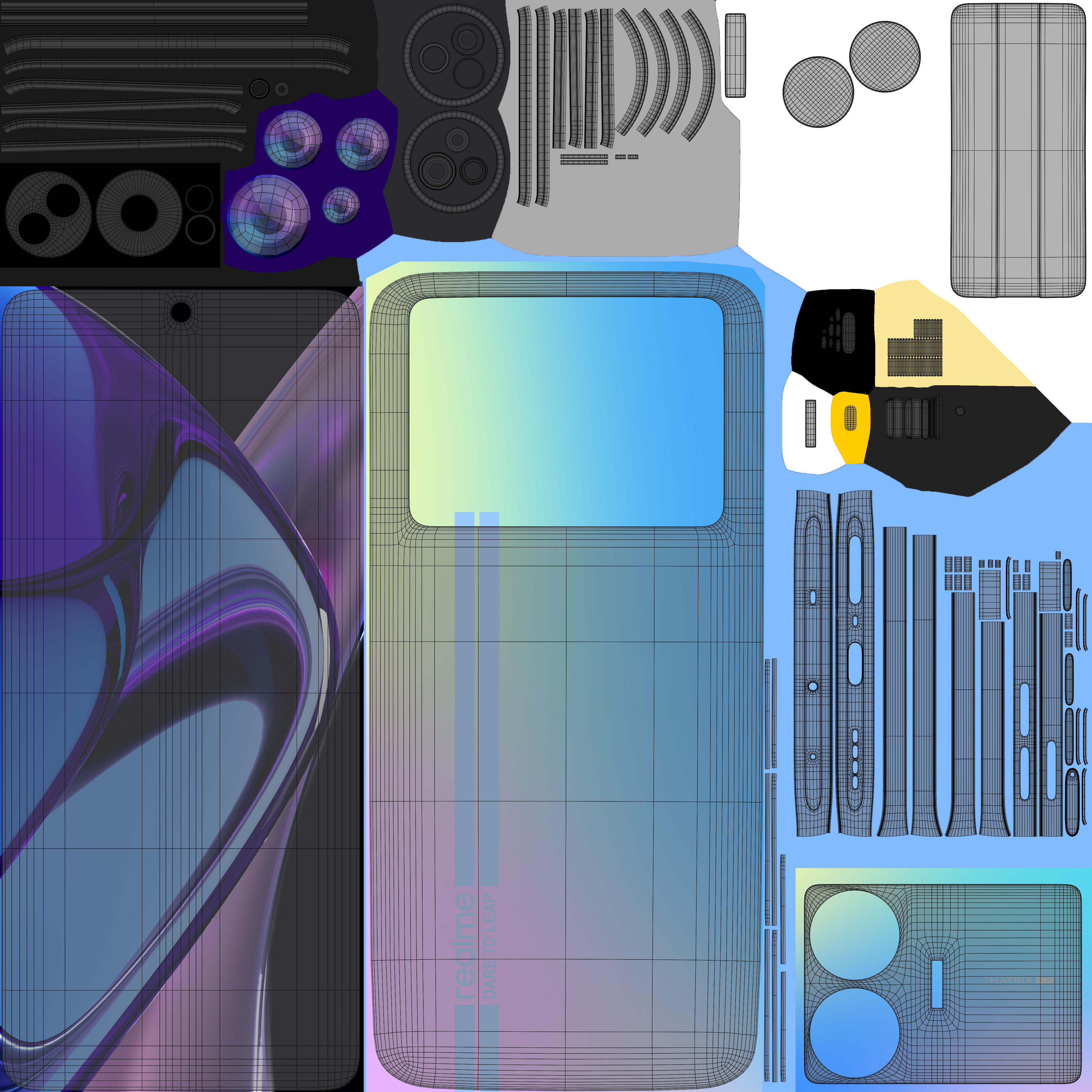 Realme GT Neo 5 SE Fantasy Low-poly 3D model_10