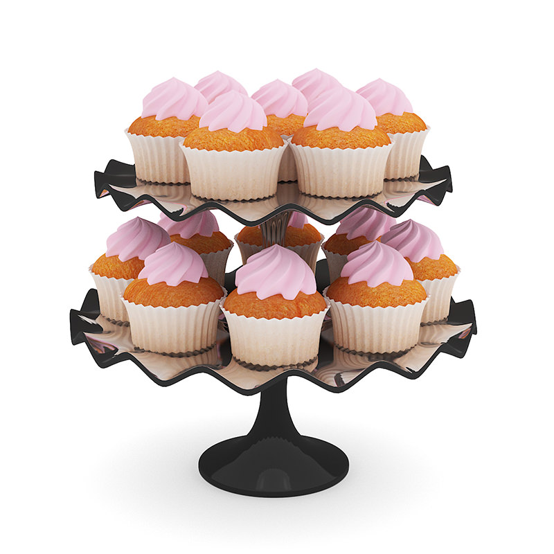 Muffins on Plate 3D model_2