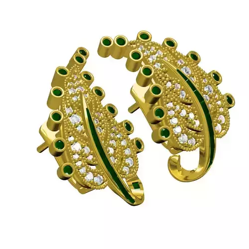 Antique Diamond Leaf Earring