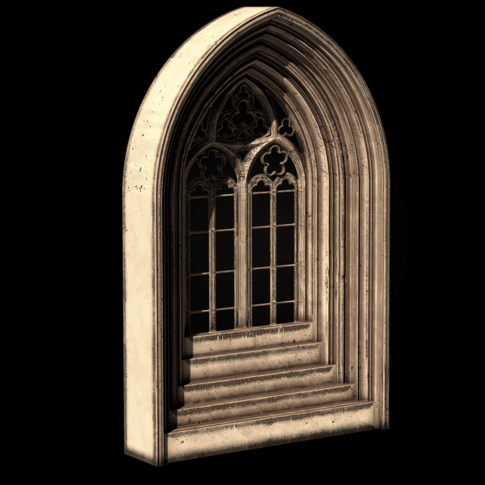 05 Medieval Textured windows pack 01 Low-poly 3D model_14