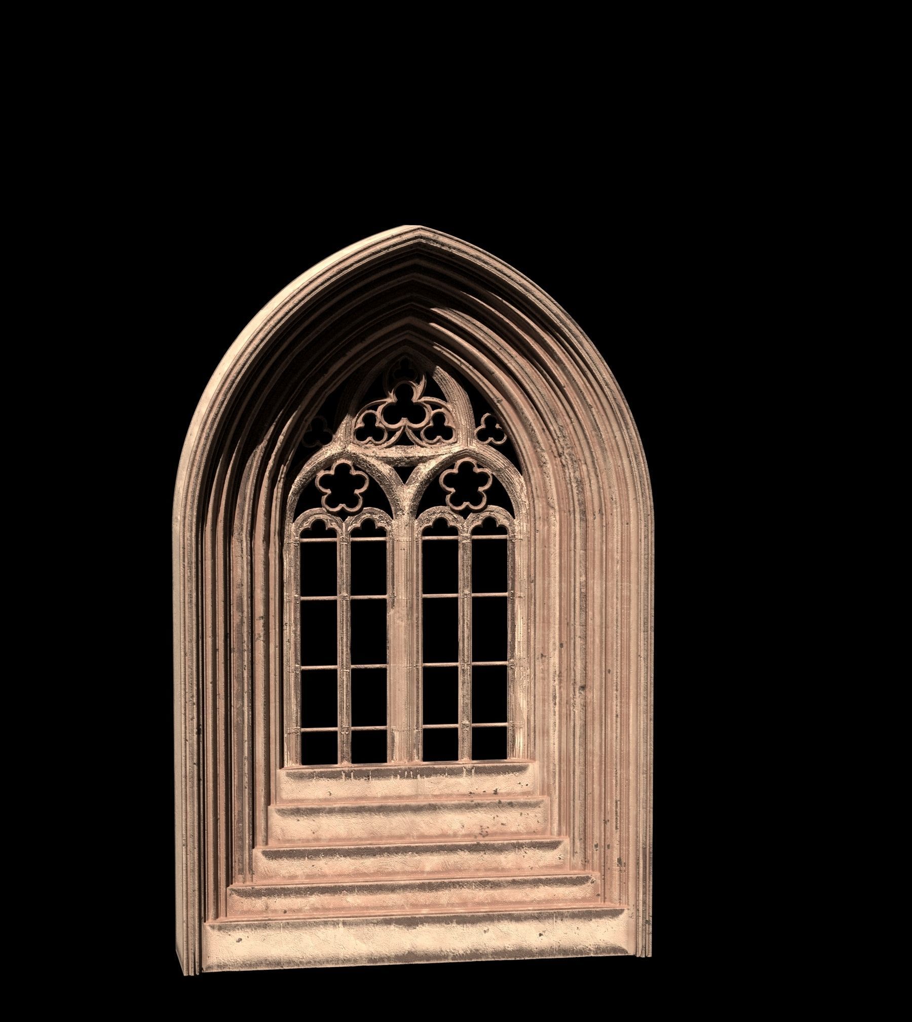 05 Medieval Textured windows pack 01 Low-poly 3D model_9