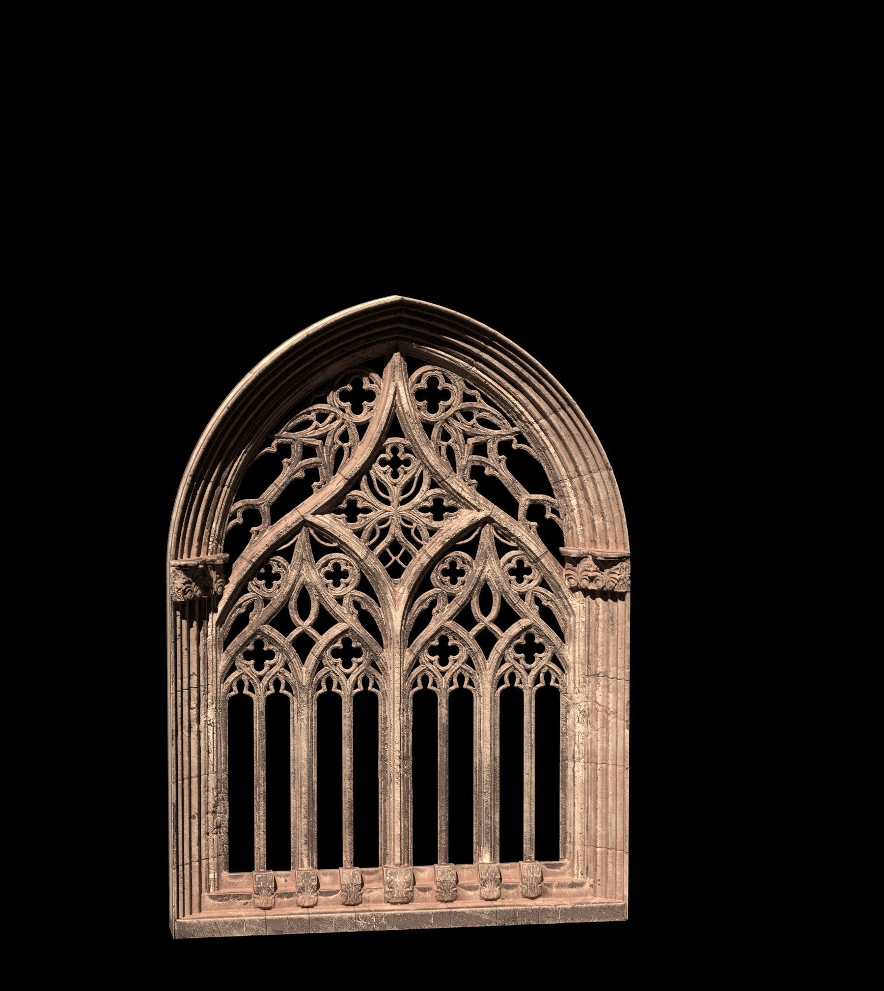 05 Medieval Textured windows pack 01 Low-poly 3D model_8