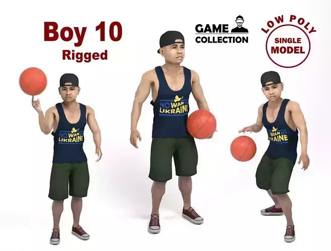 Boy 10 Low-poly 3D model