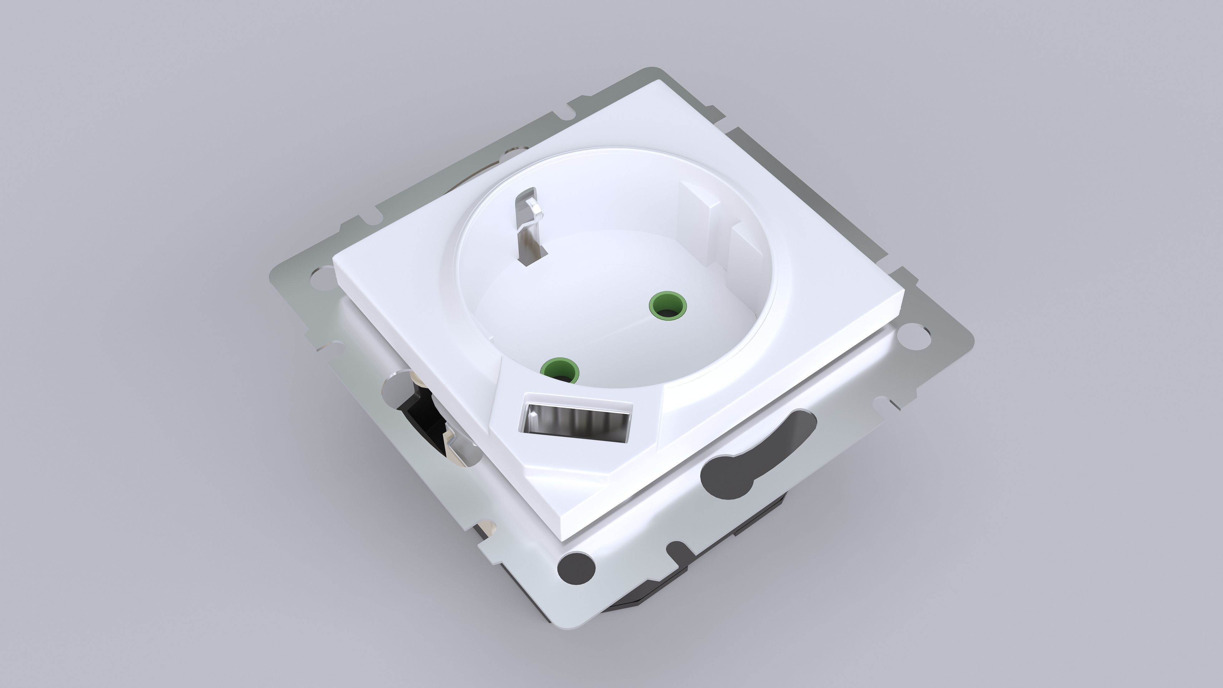 Lezard power socket with usb ports  3D model_10