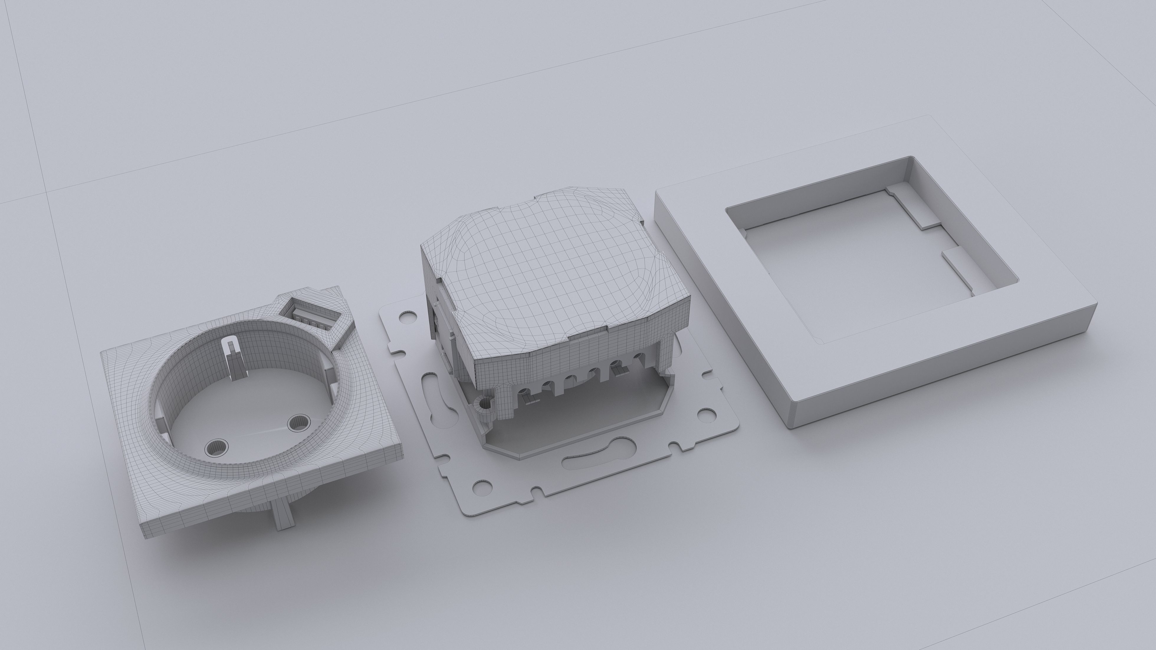 Lezard power socket with usb ports  3D model_4