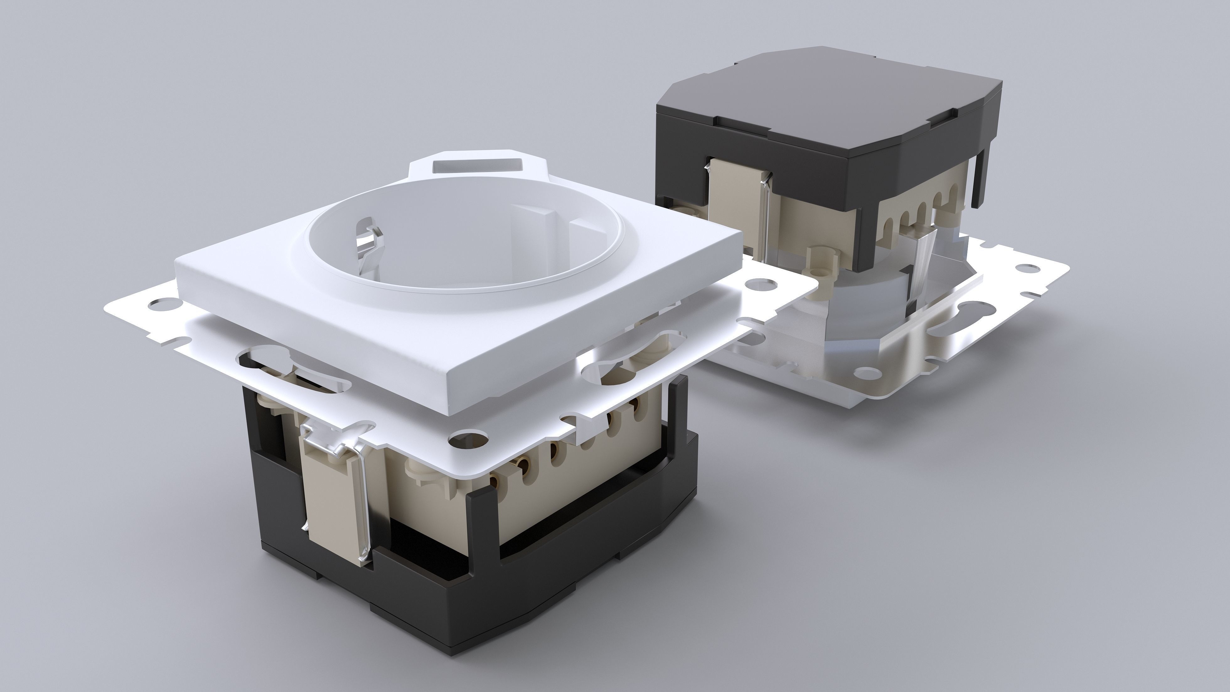 Lezard power socket with usb ports  3D model_7