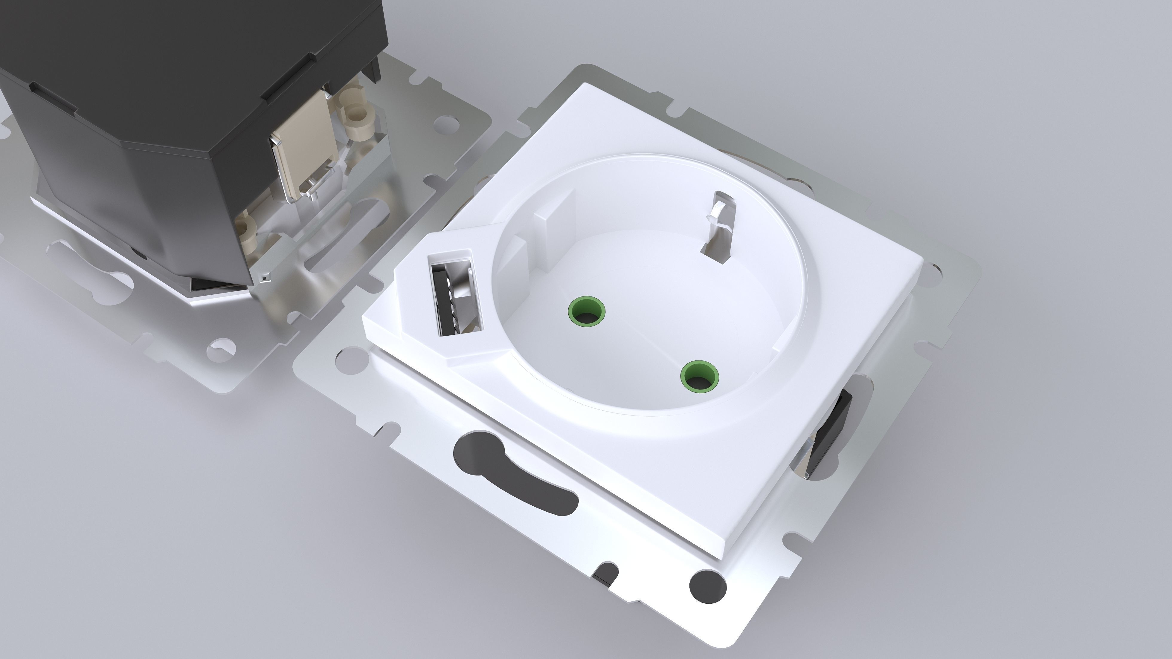 Lezard power socket with usb ports  3D model_6