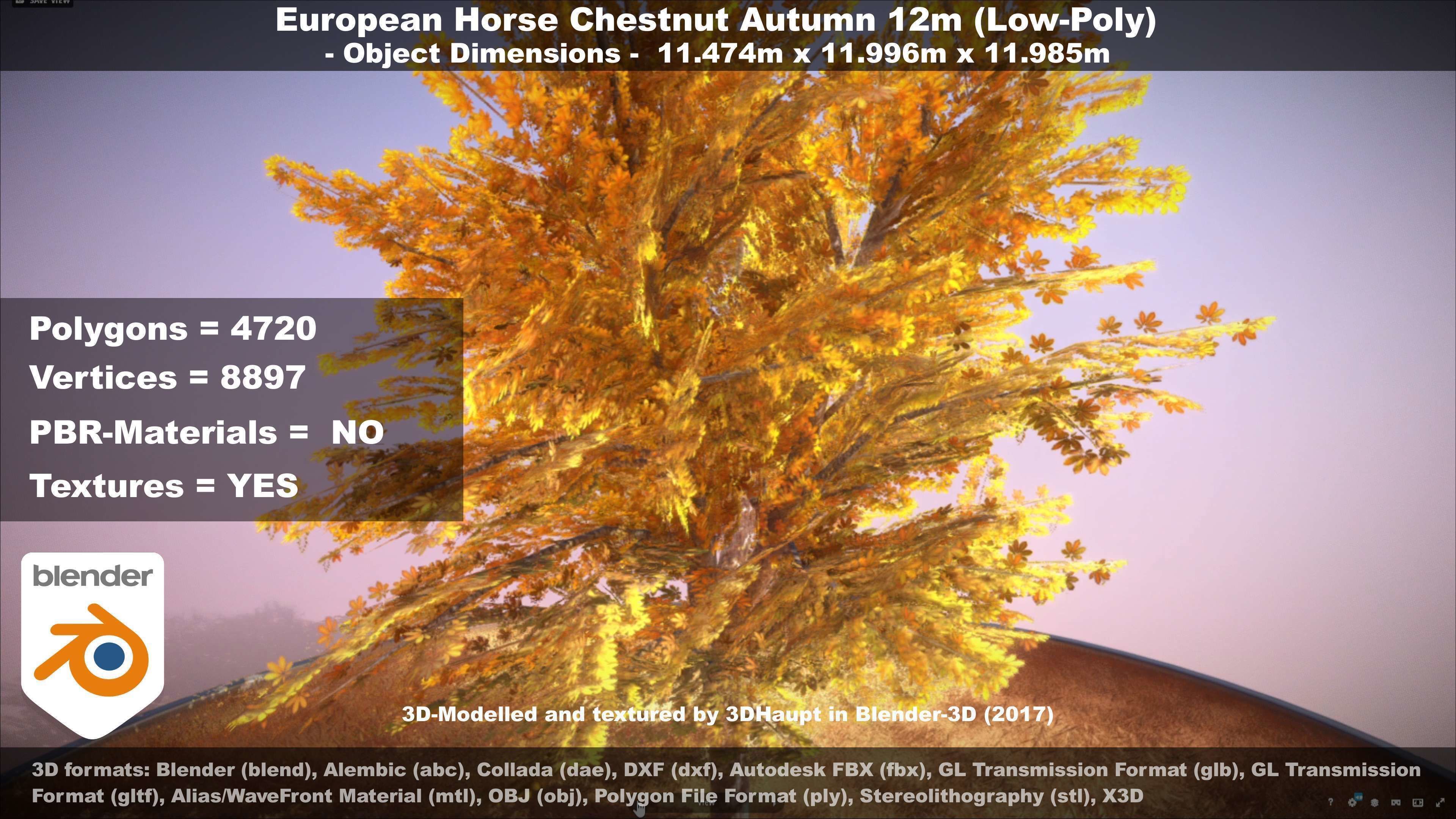European horse chestnut 12m all seasons 3D Model Collection_53