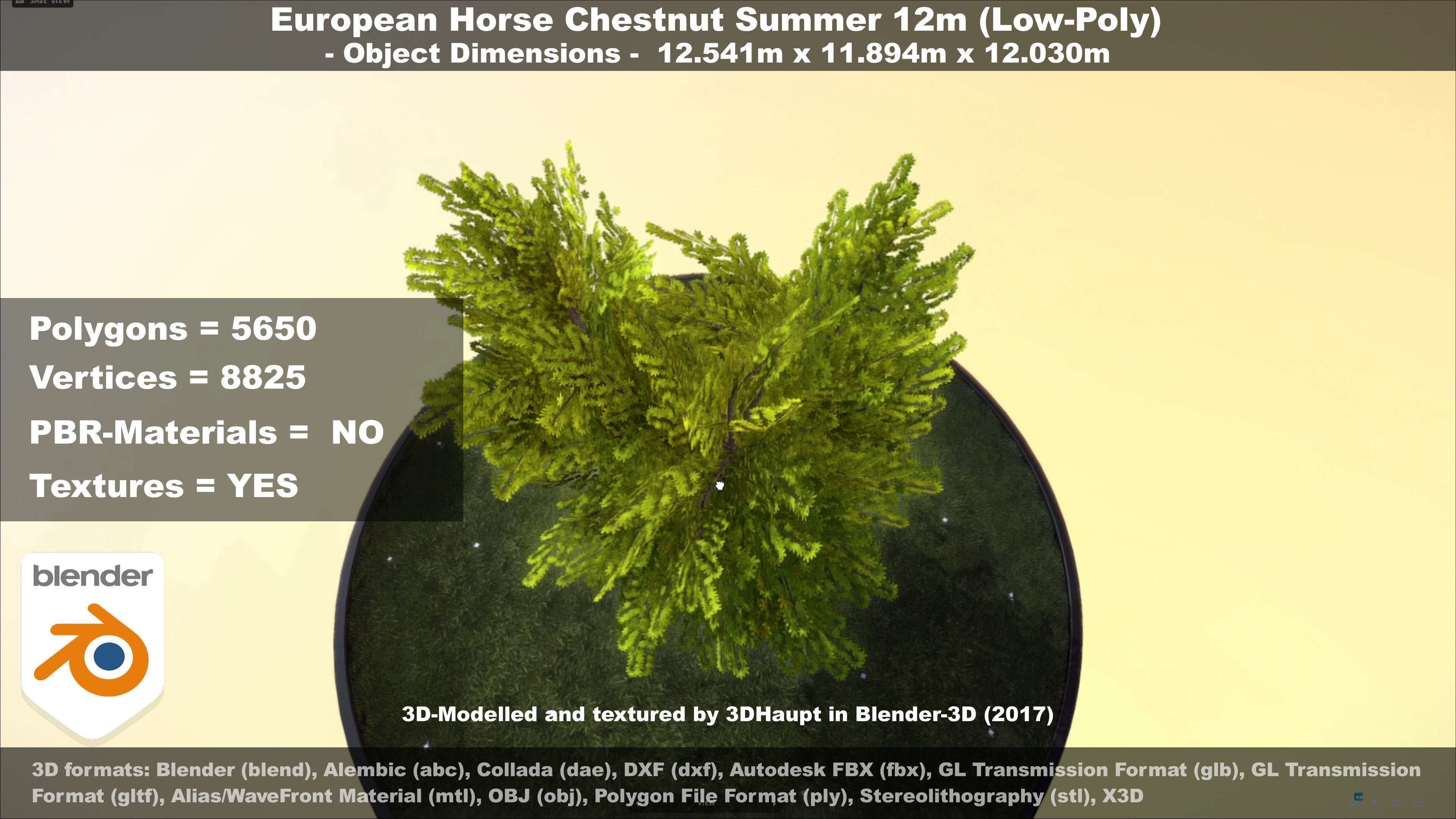 European horse chestnut 12m all seasons 3D Model Collection_76