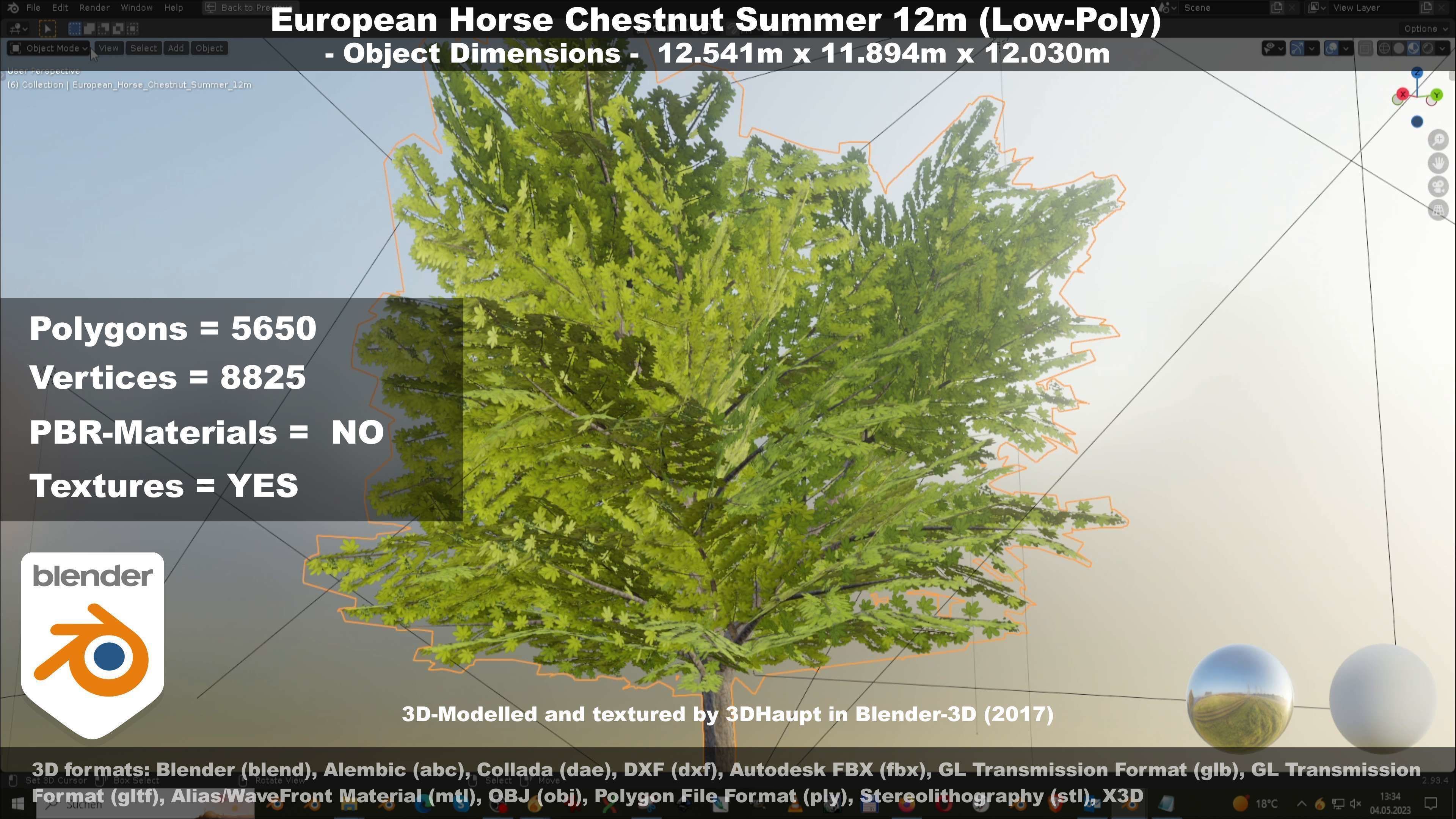 European horse chestnut 12m all seasons 3D Model Collection_72