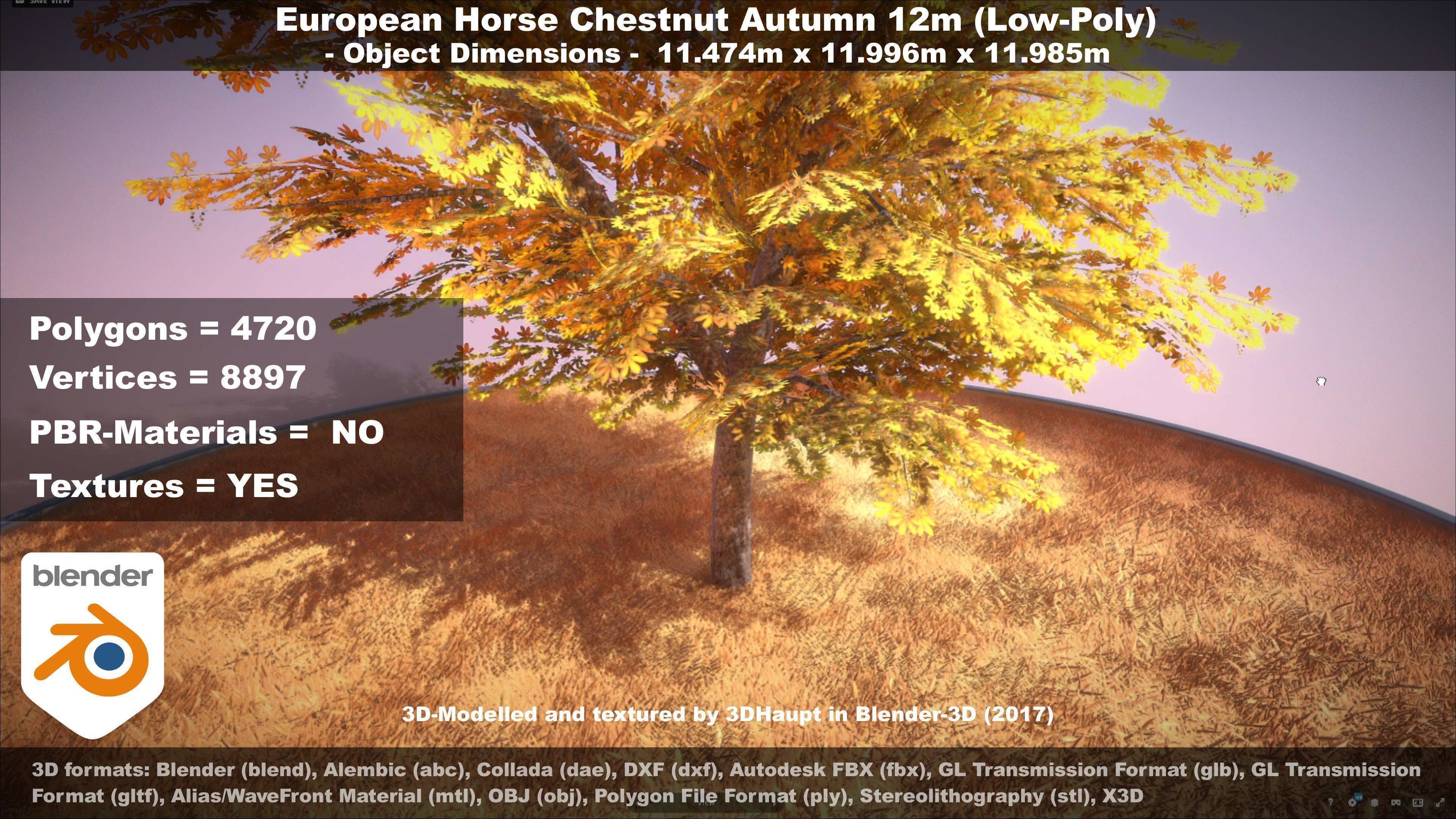 European horse chestnut 12m all seasons 3D Model Collection_39