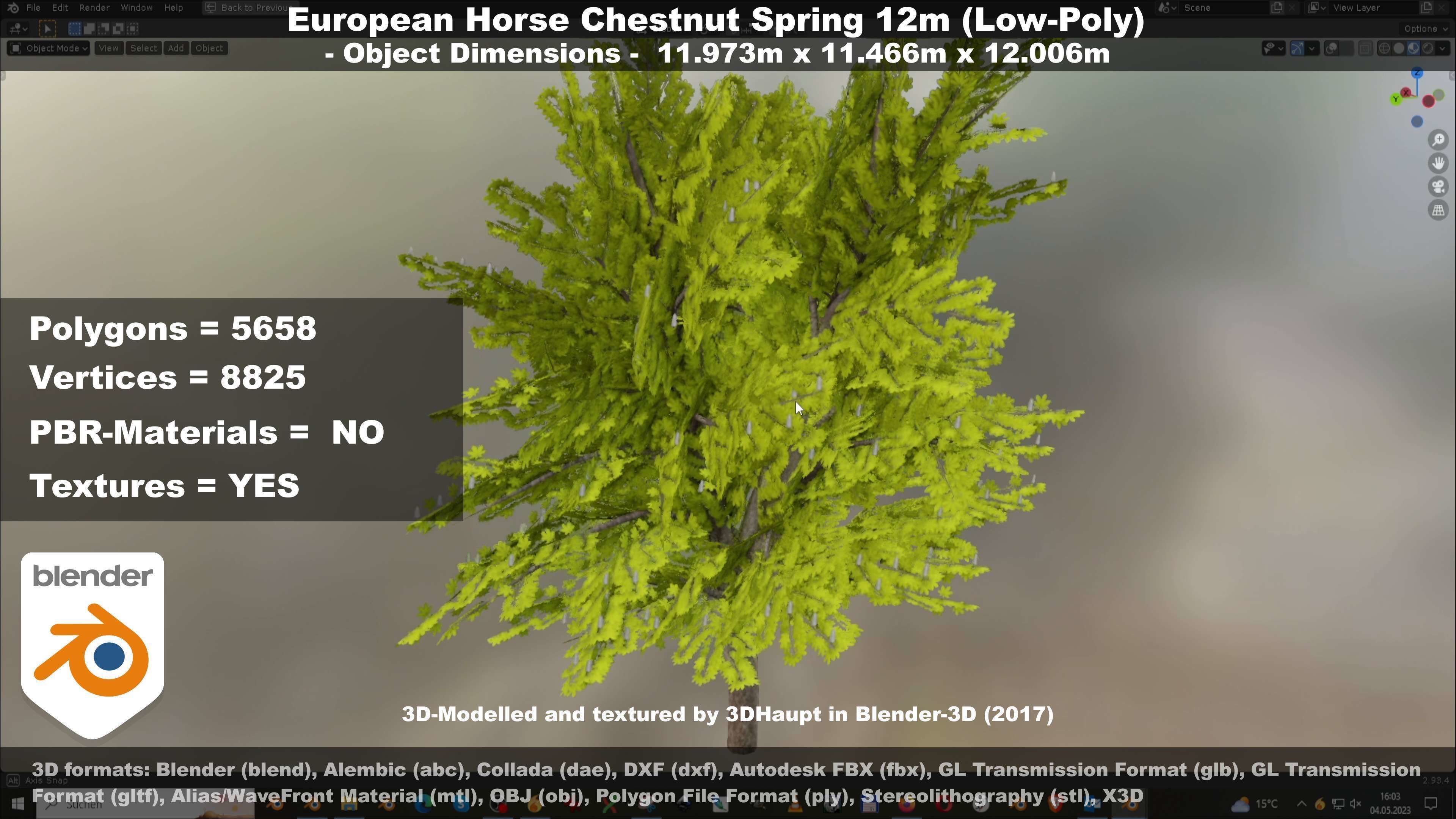 European horse chestnut 12m all seasons 3D Model Collection_56