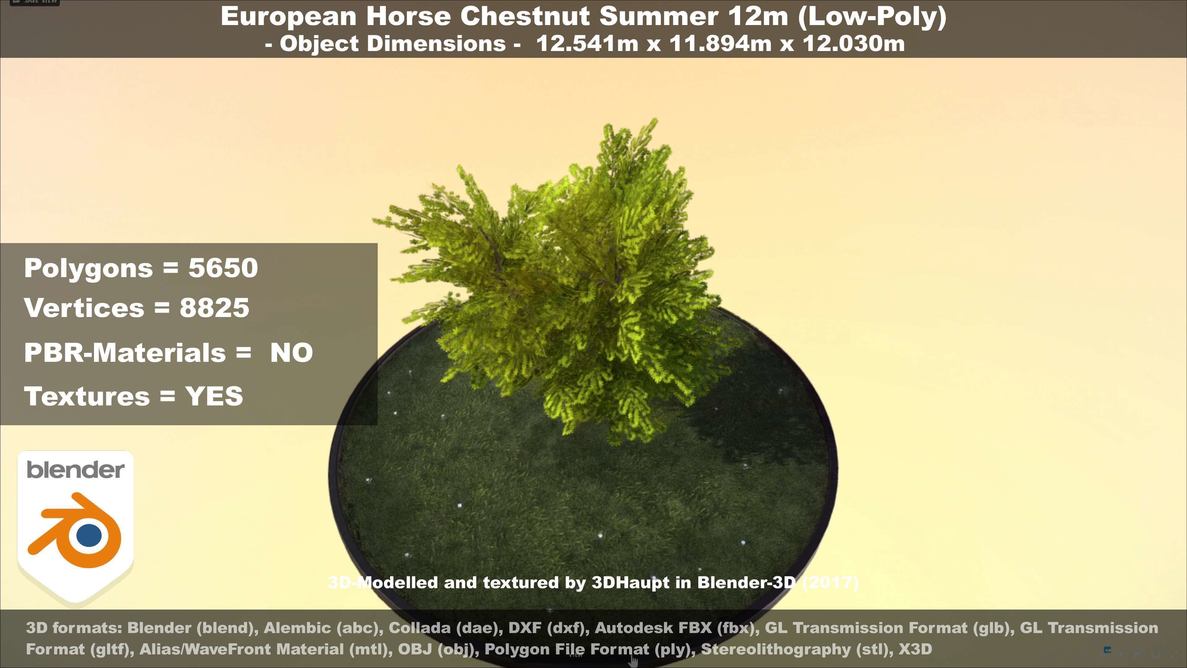 European horse chestnut 12m all seasons 3D Model Collection_79