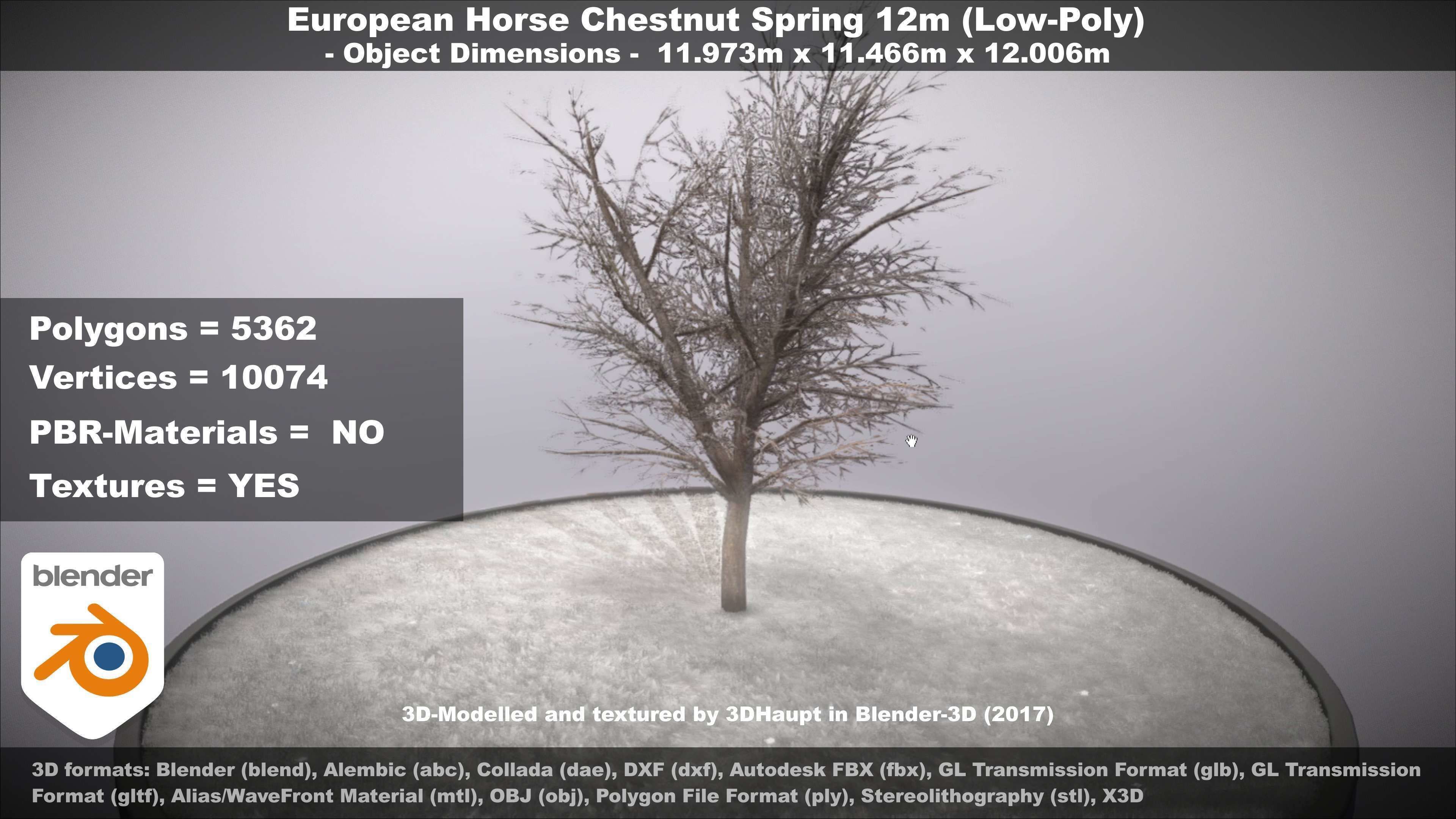 European horse chestnut 12m all seasons 3D Model Collection_85