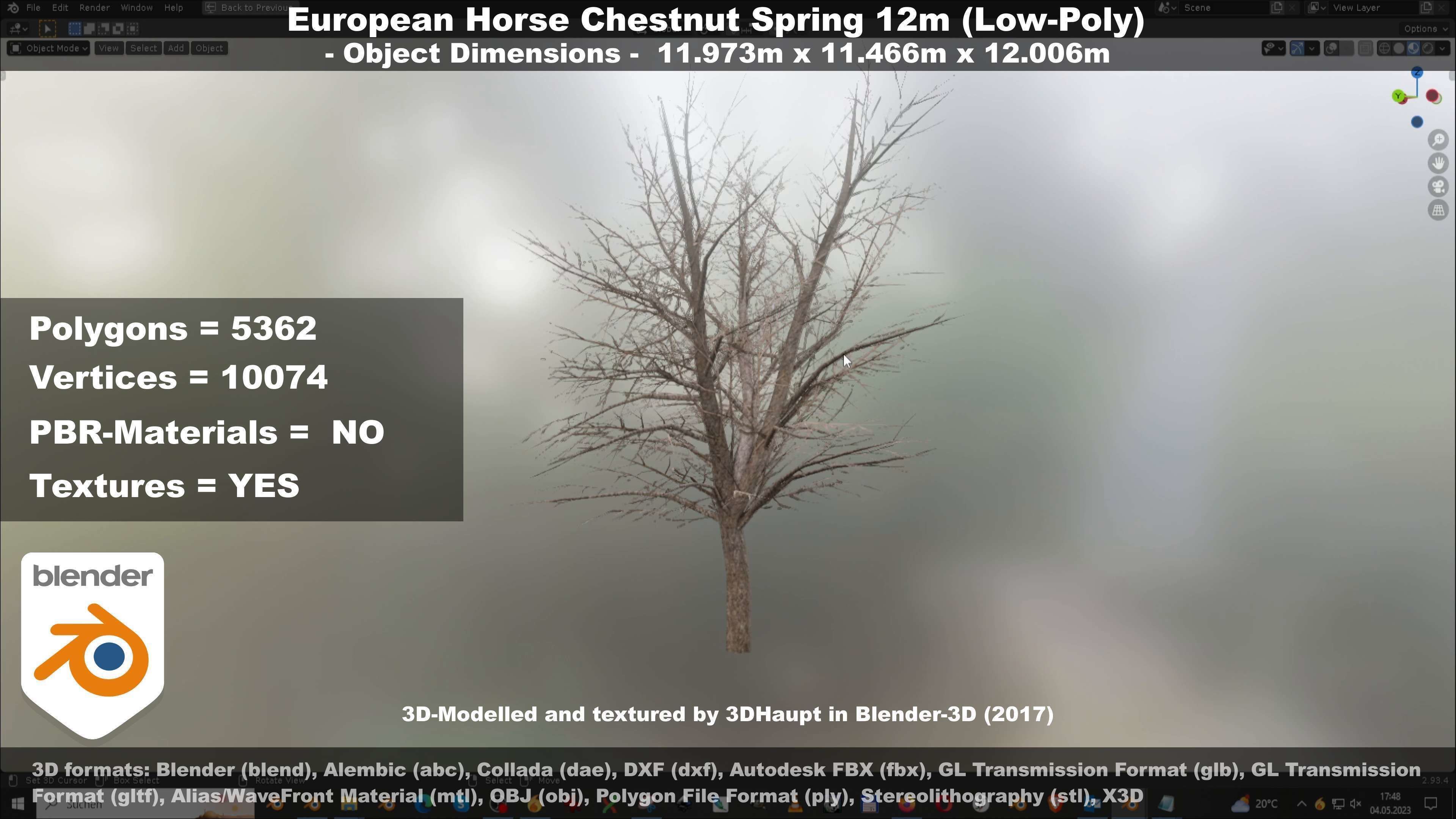 European horse chestnut 12m all seasons 3D Model Collection_82