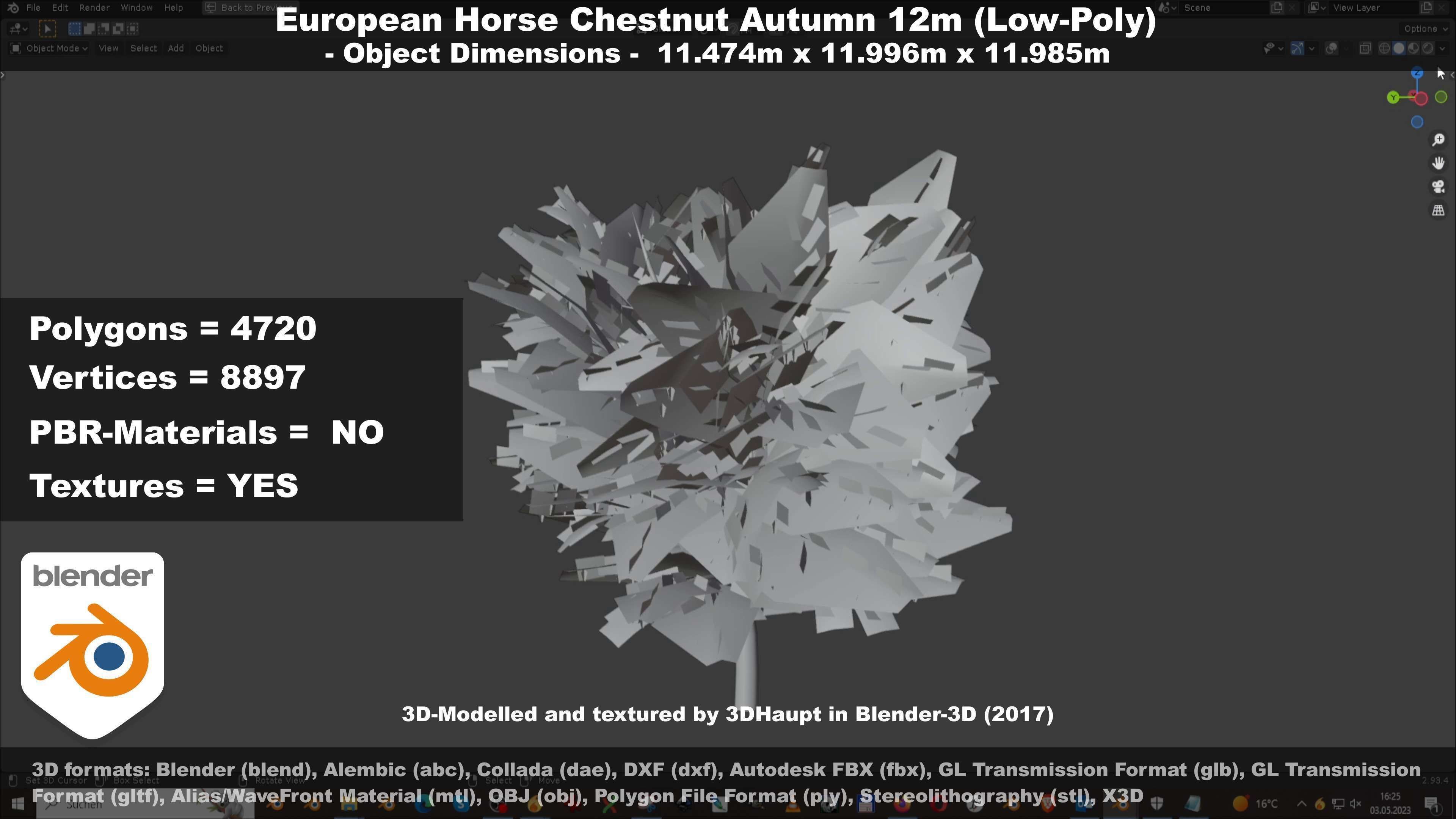European horse chestnut 12m all seasons 3D Model Collection_43