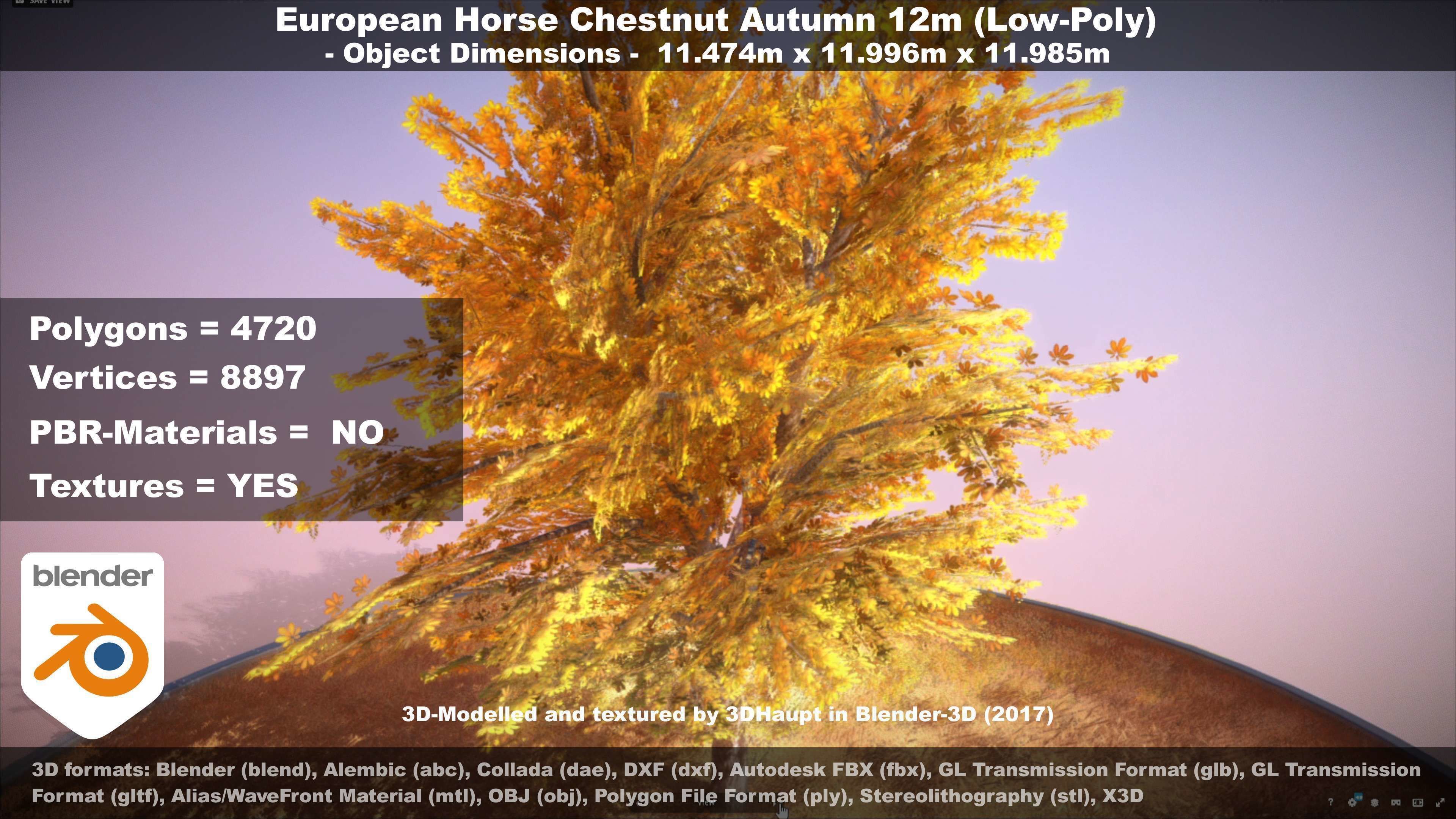 European horse chestnut 12m all seasons 3D Model Collection_54