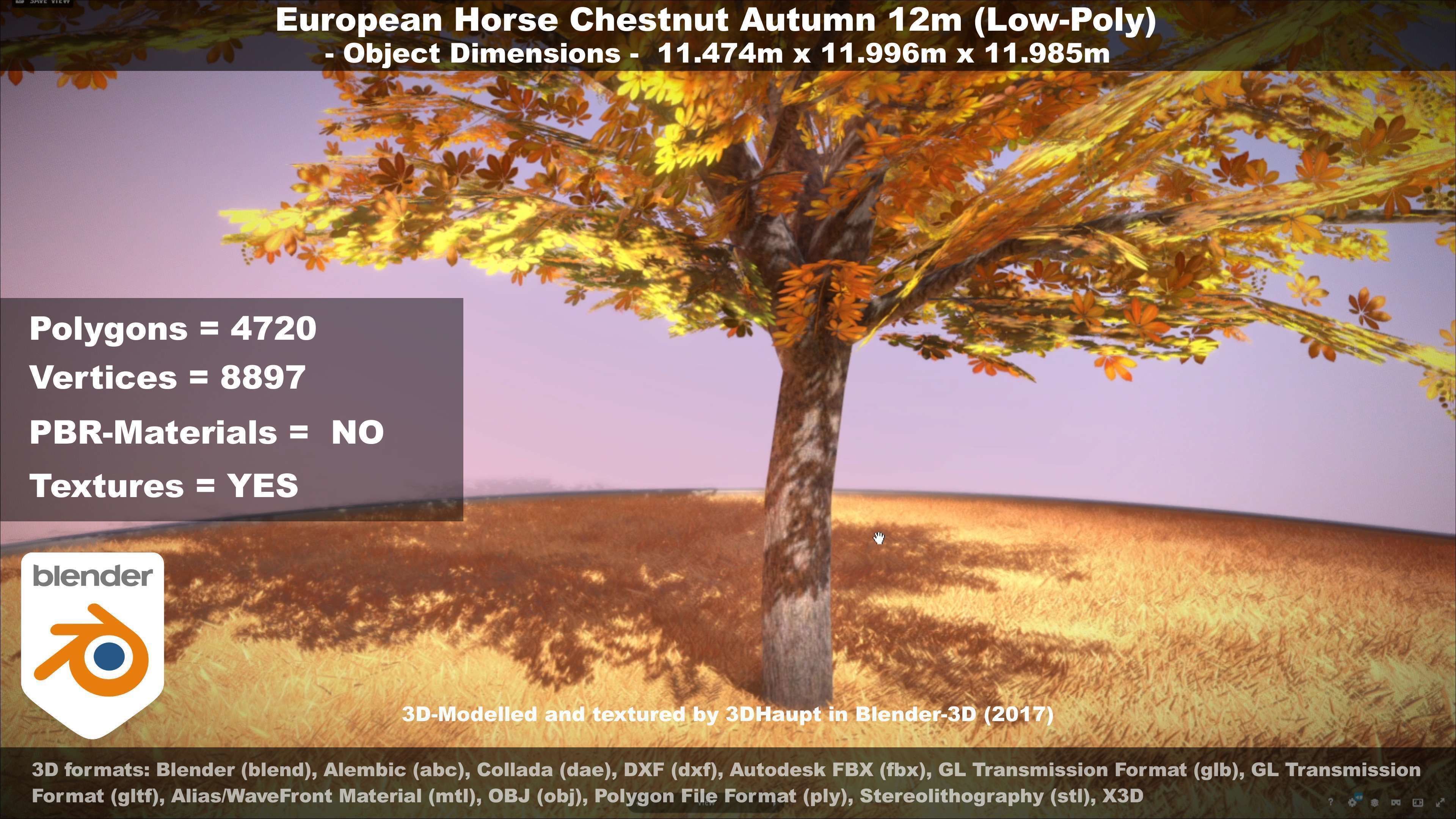 European horse chestnut 12m all seasons 3D Model Collection_41