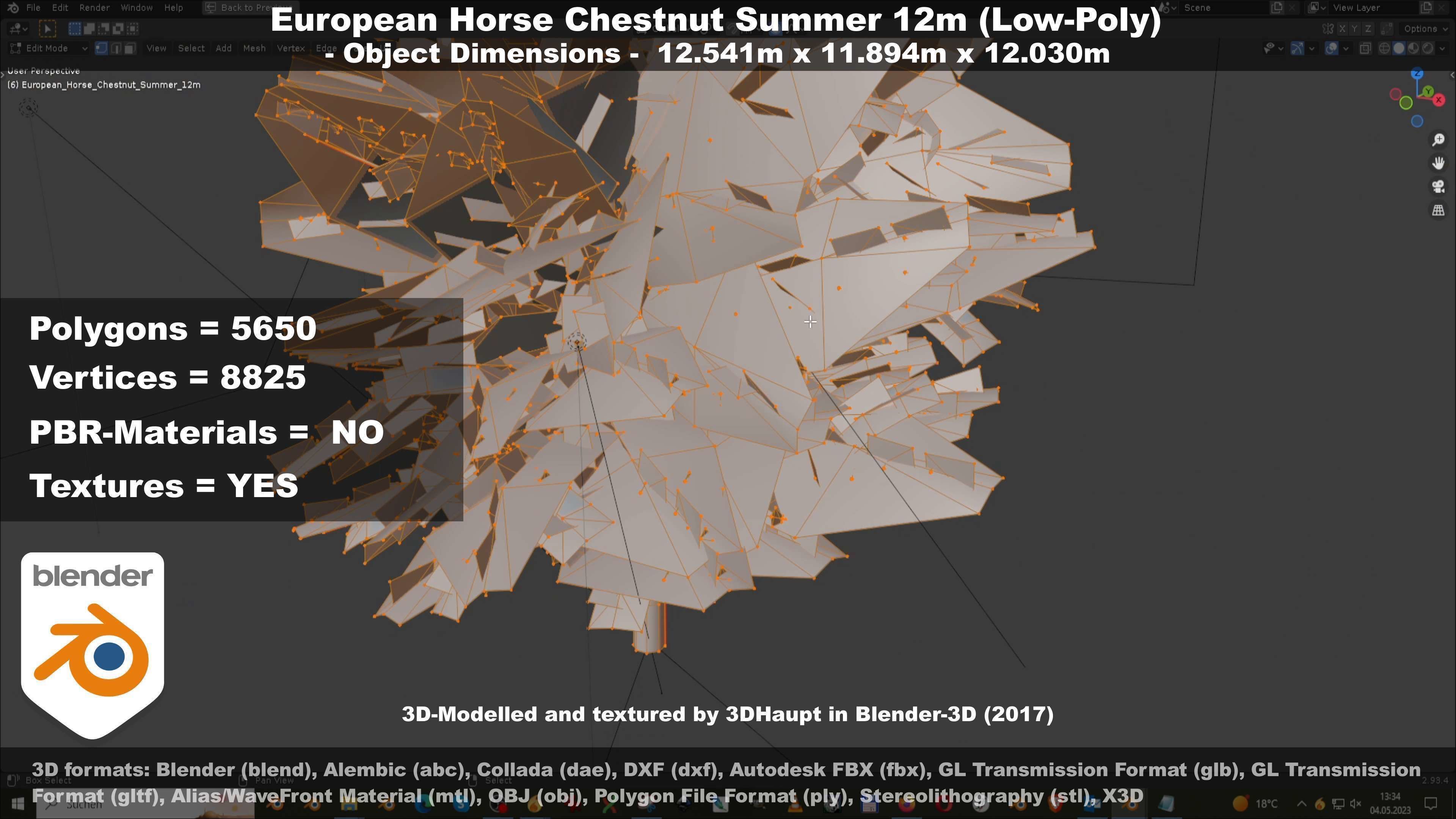 European horse chestnut 12m all seasons 3D Model Collection_68
