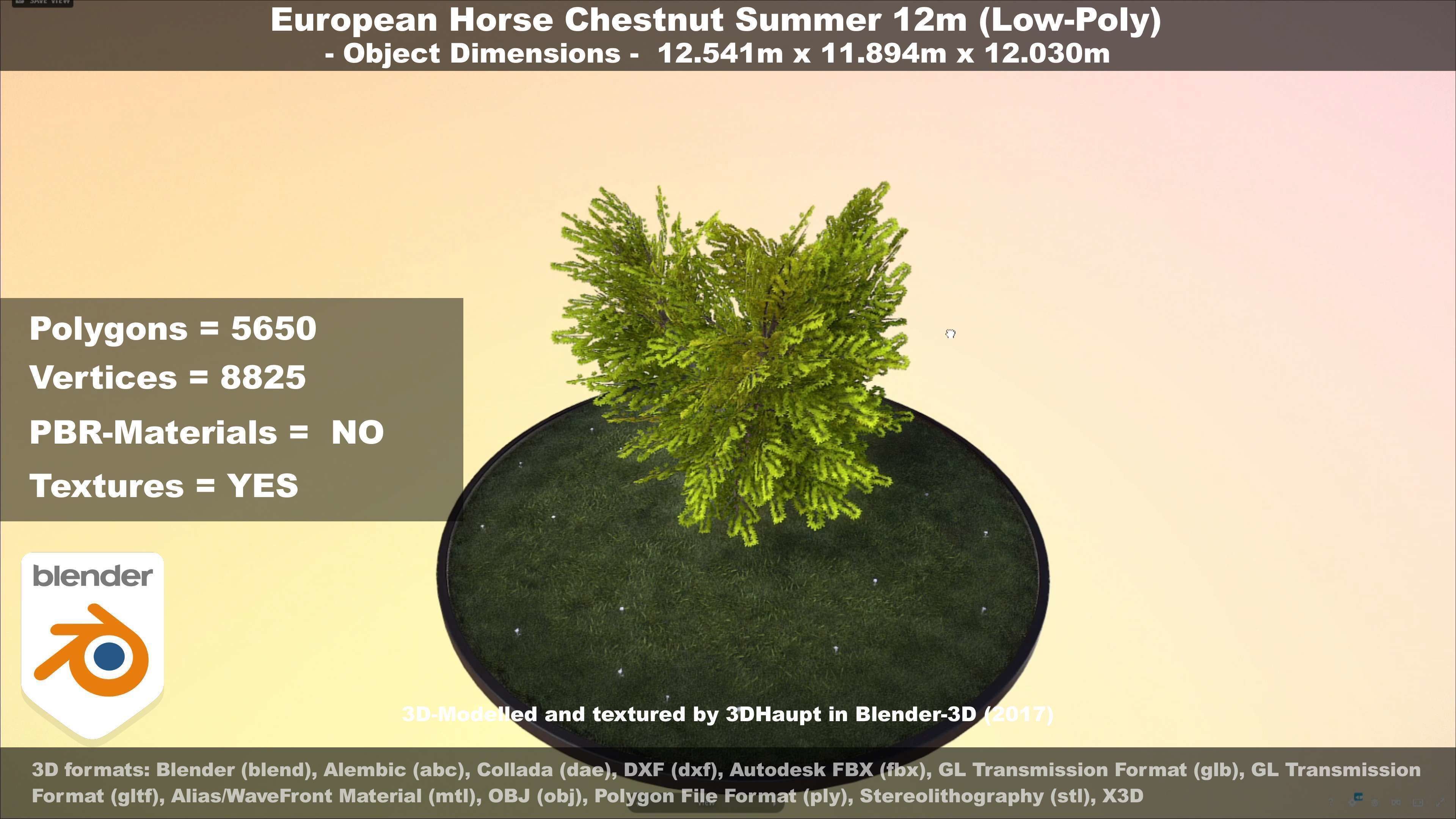 European horse chestnut 12m all seasons 3D Model Collection_77