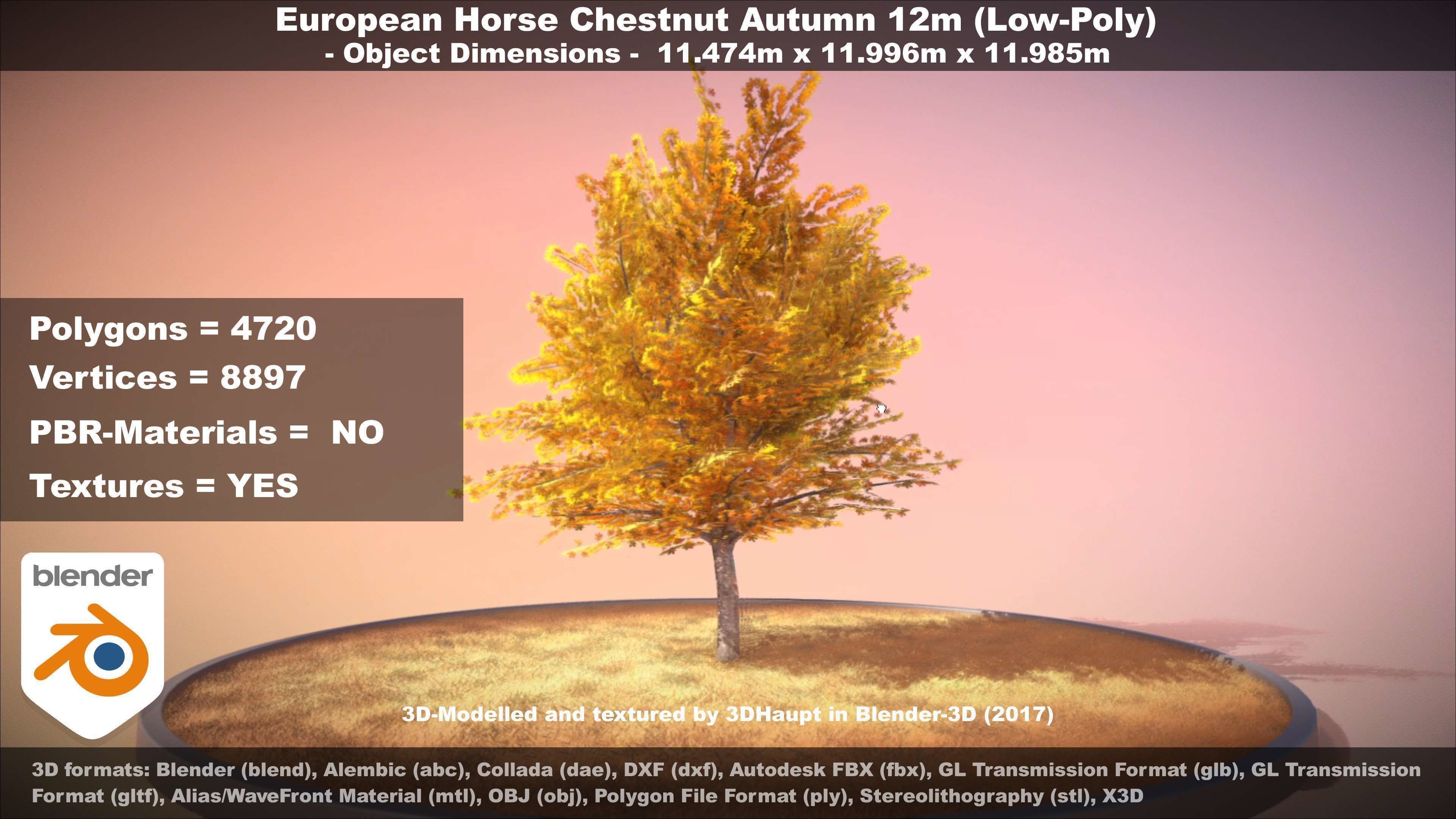 European horse chestnut 12m all seasons 3D Model Collection_51