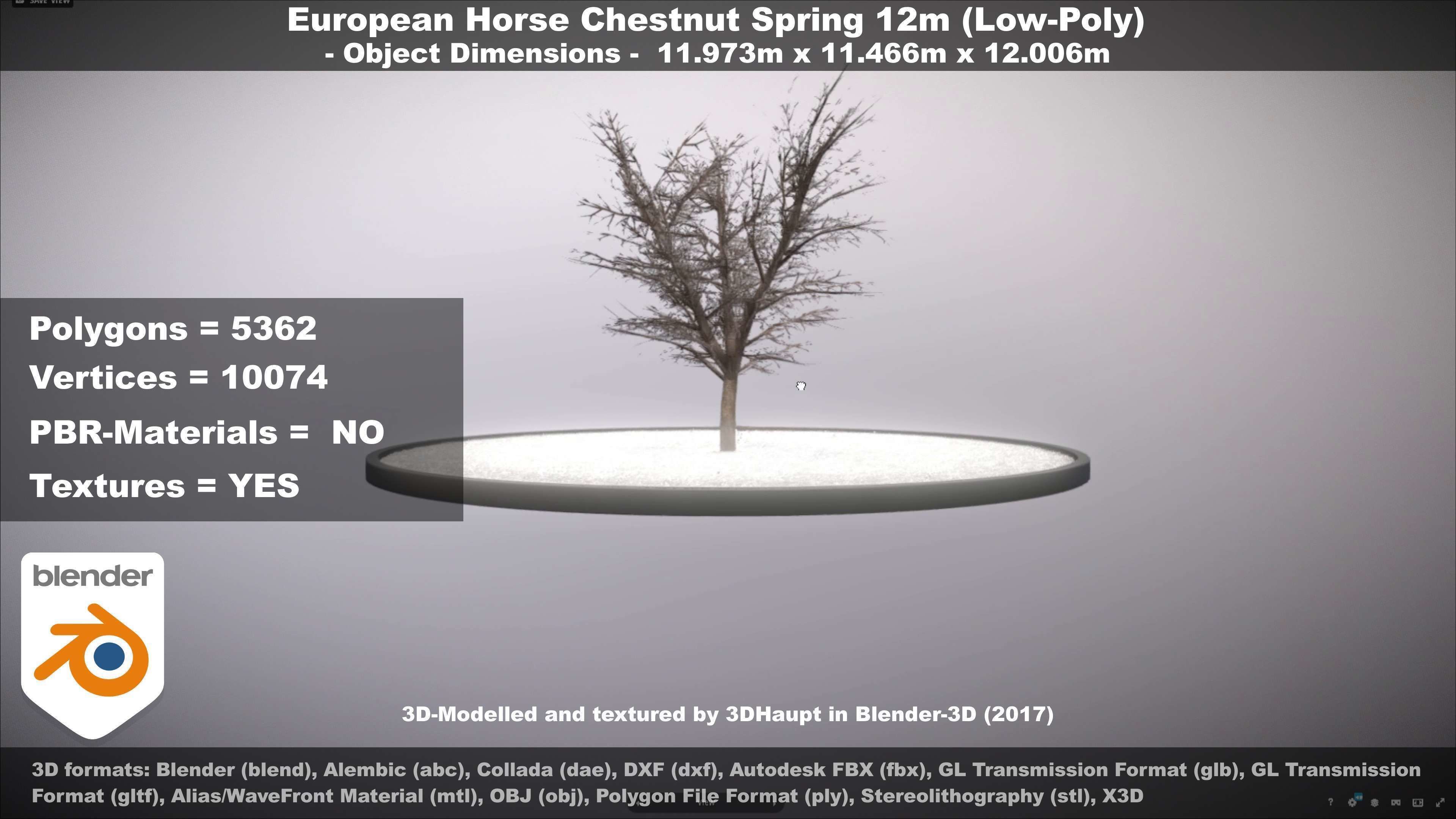 European horse chestnut 12m all seasons 3D Model Collection_89