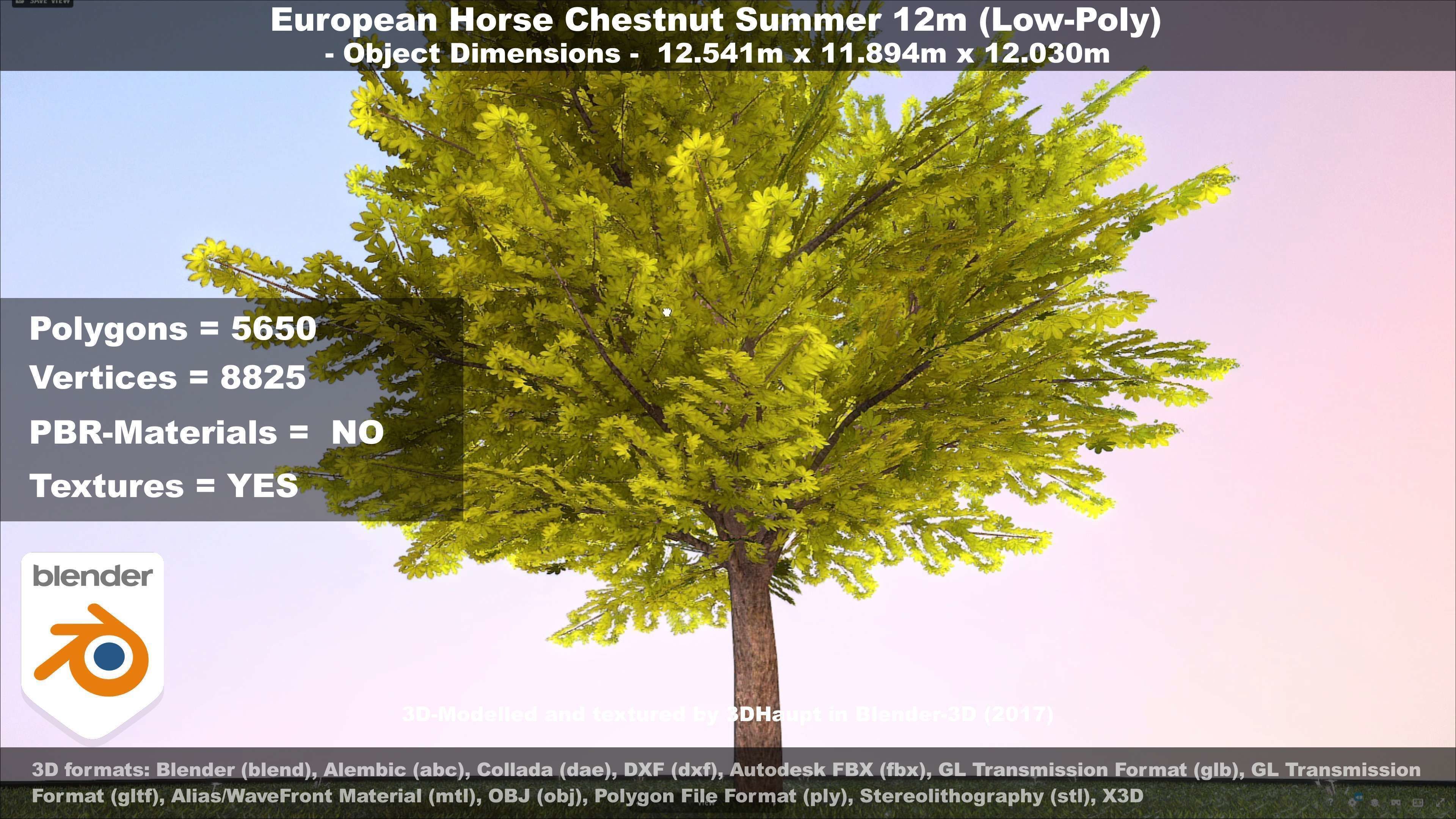 European horse chestnut 12m all seasons 3D Model Collection_78