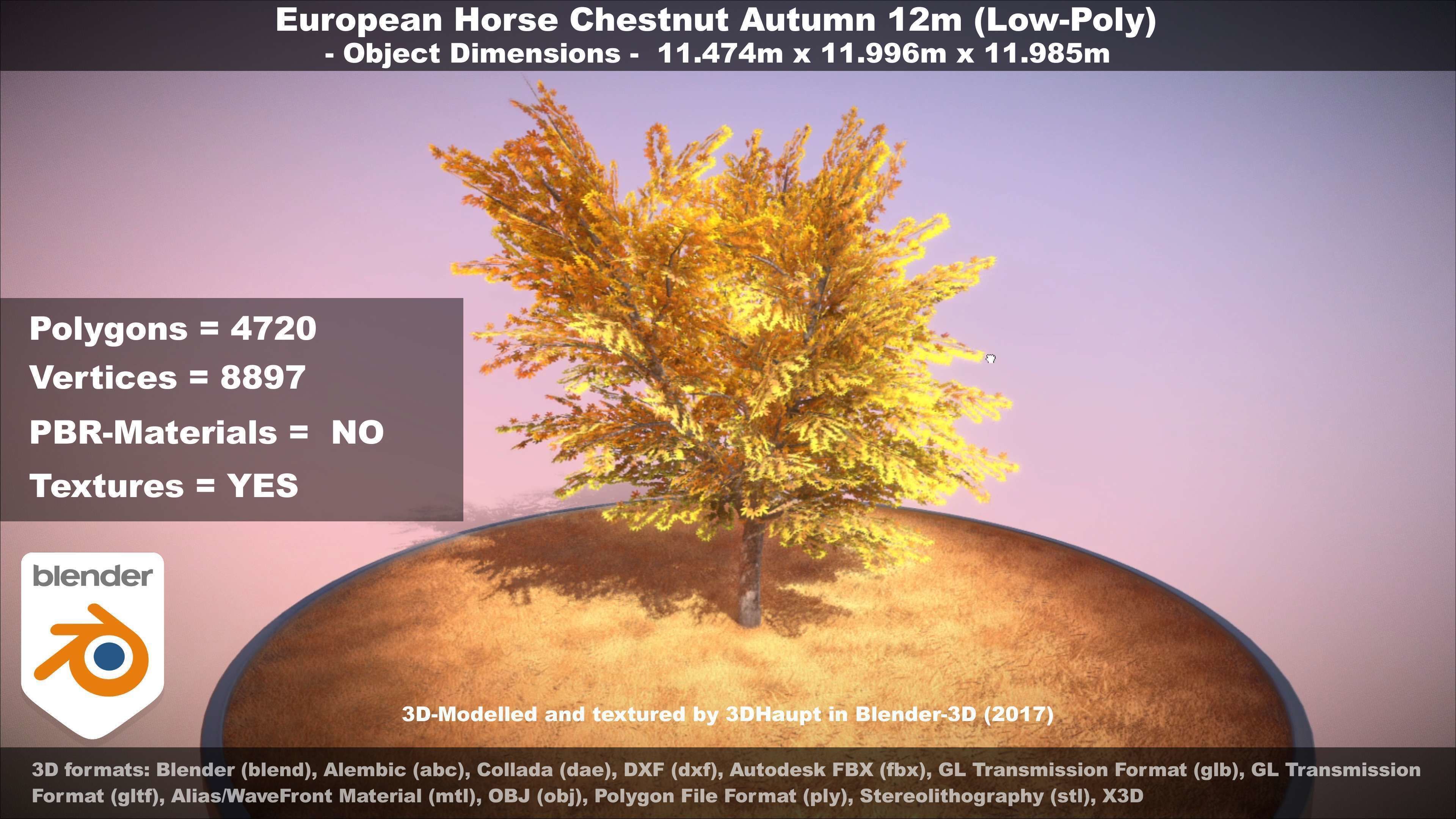 European horse chestnut 12m all seasons 3D Model Collection_52