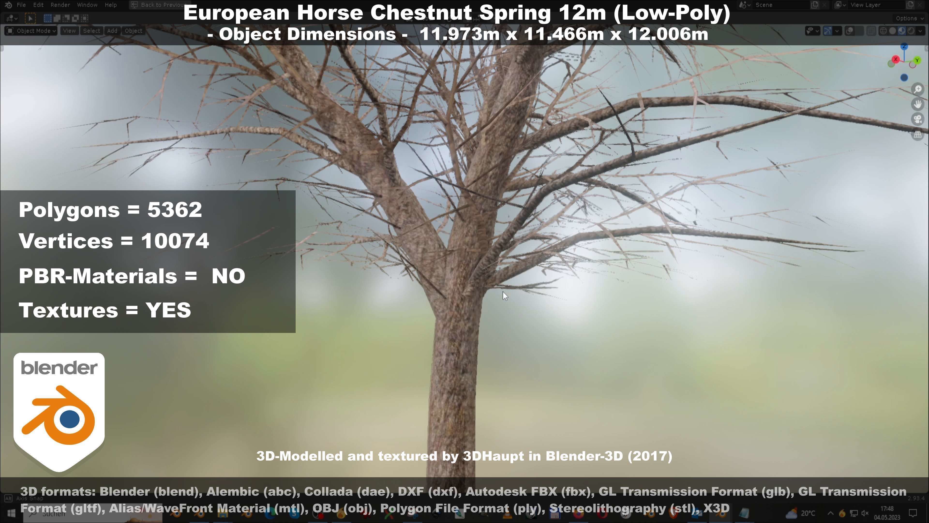 European horse chestnut 12m all seasons 3D Model Collection_88