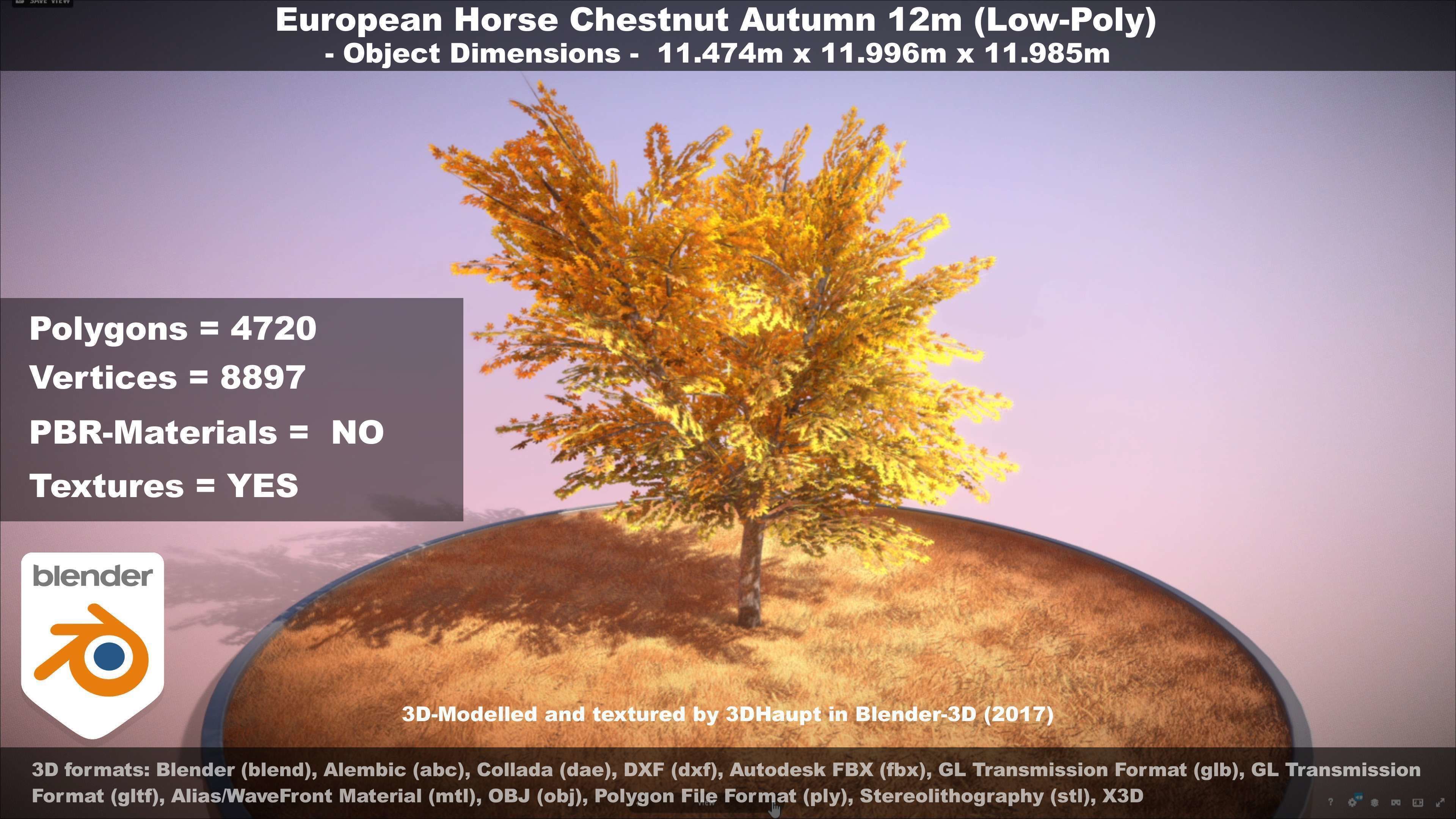 European horse chestnut 12m all seasons 3D Model Collection_47