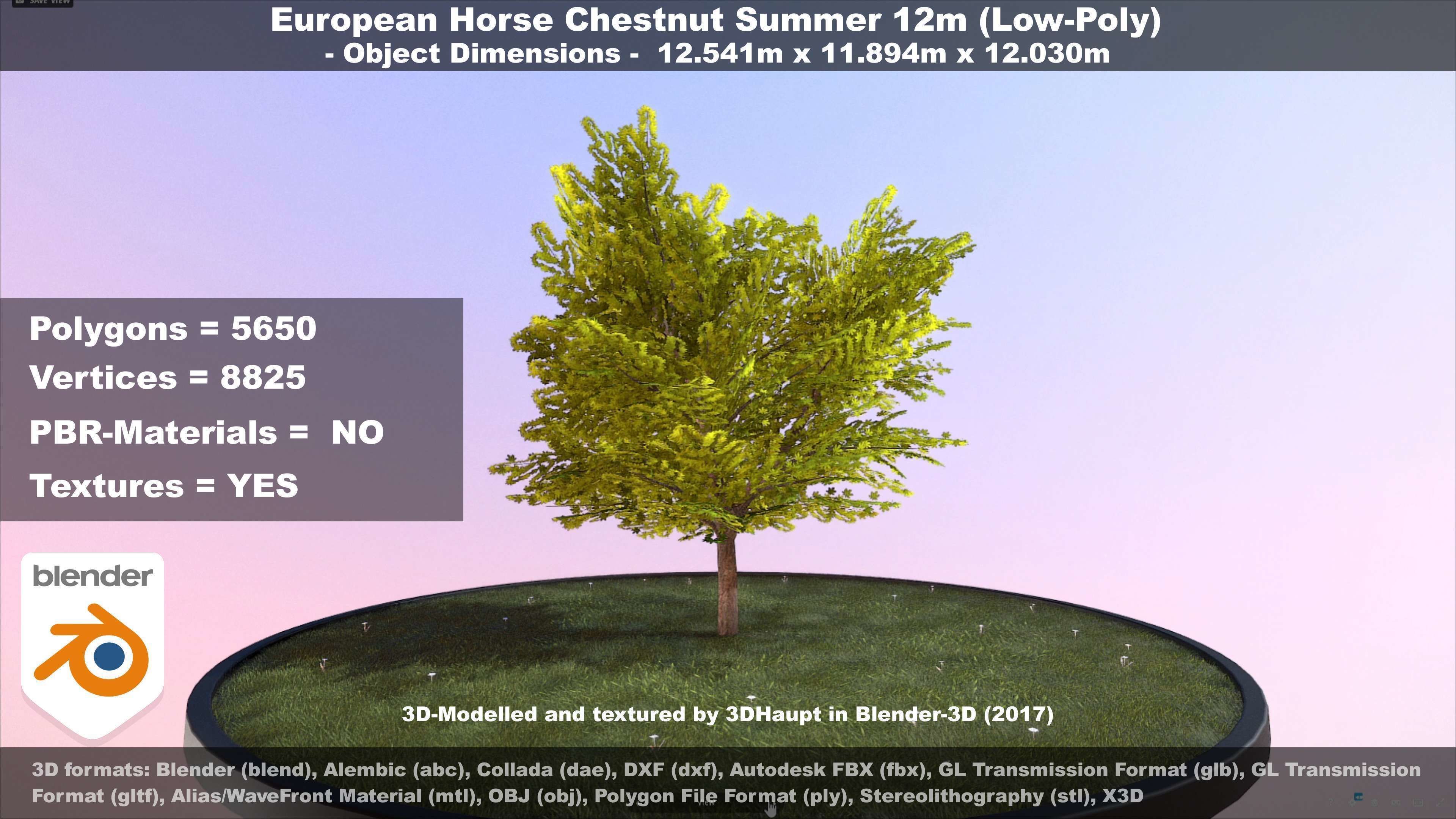 European horse chestnut 12m all seasons 3D Model Collection_75