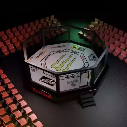 MMA Octagon Low-poly 3D model